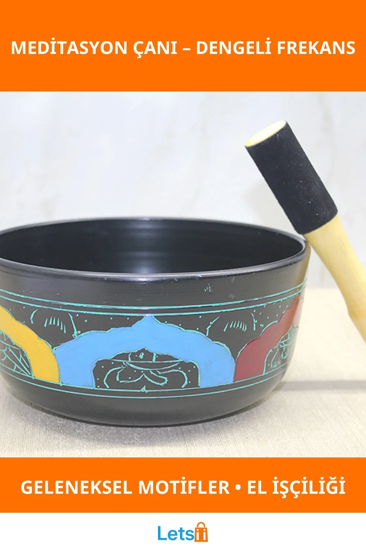 El Yapımı Pirinç Meditasyon Çanı Derin Ses Frekansı Rahatlama Aracı