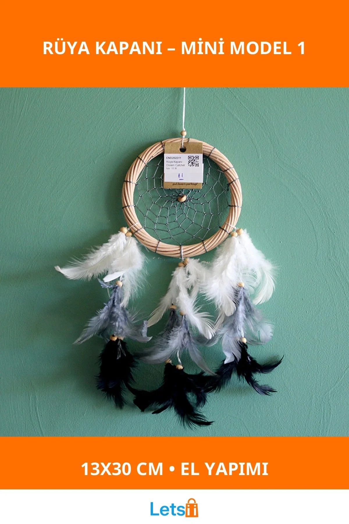 El Yapımı Rüya Kapanı Dream Catcher 13x30 cm Dekoratif