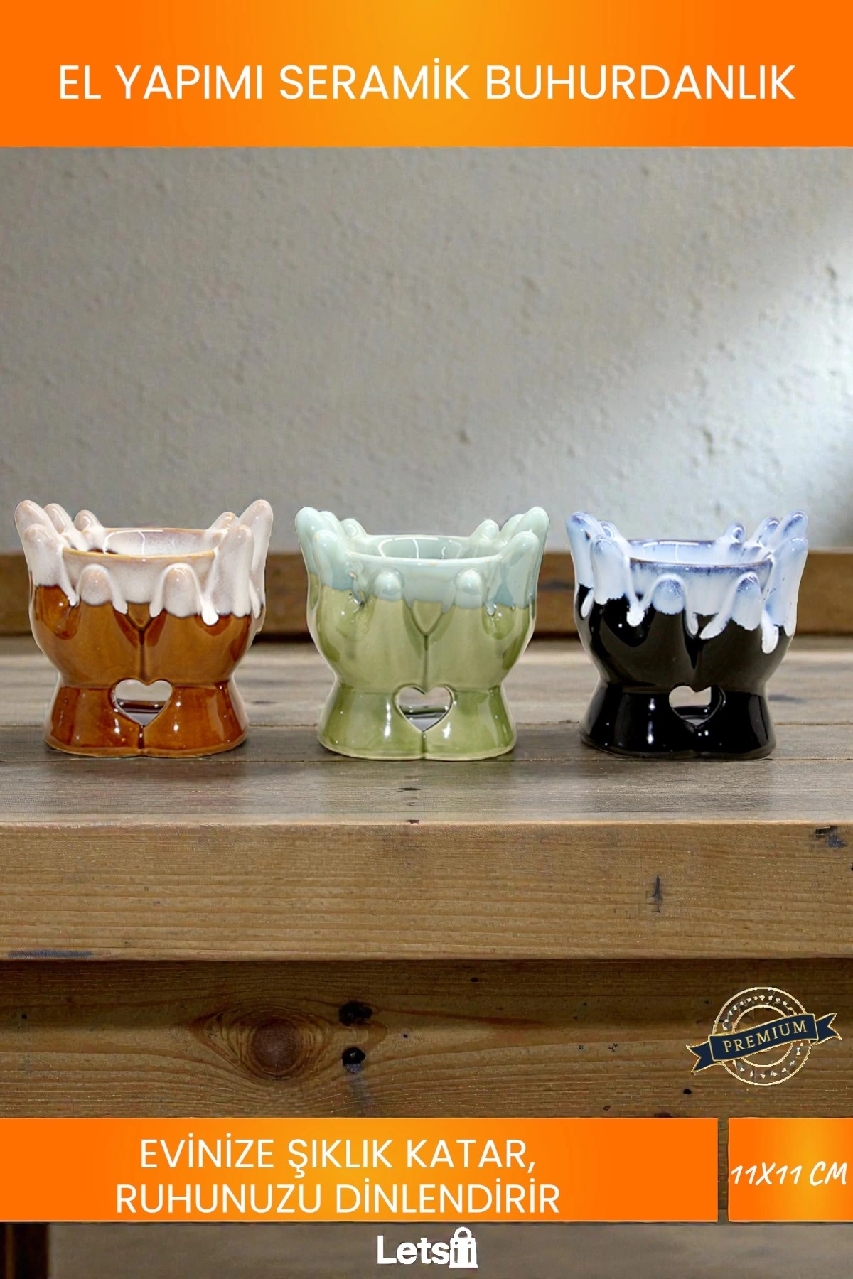 El Yapımı Seramik Buhurdanlık Dekoratif Aromaterapi Yağdanlık