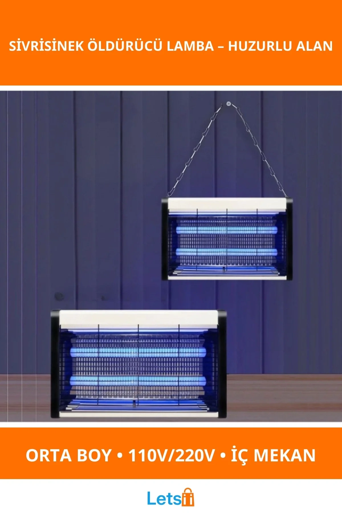 Elektrikli UV Sivrisinek Öldürücü Lamba Orta Boy Sessiz ve Etkili Çözüm