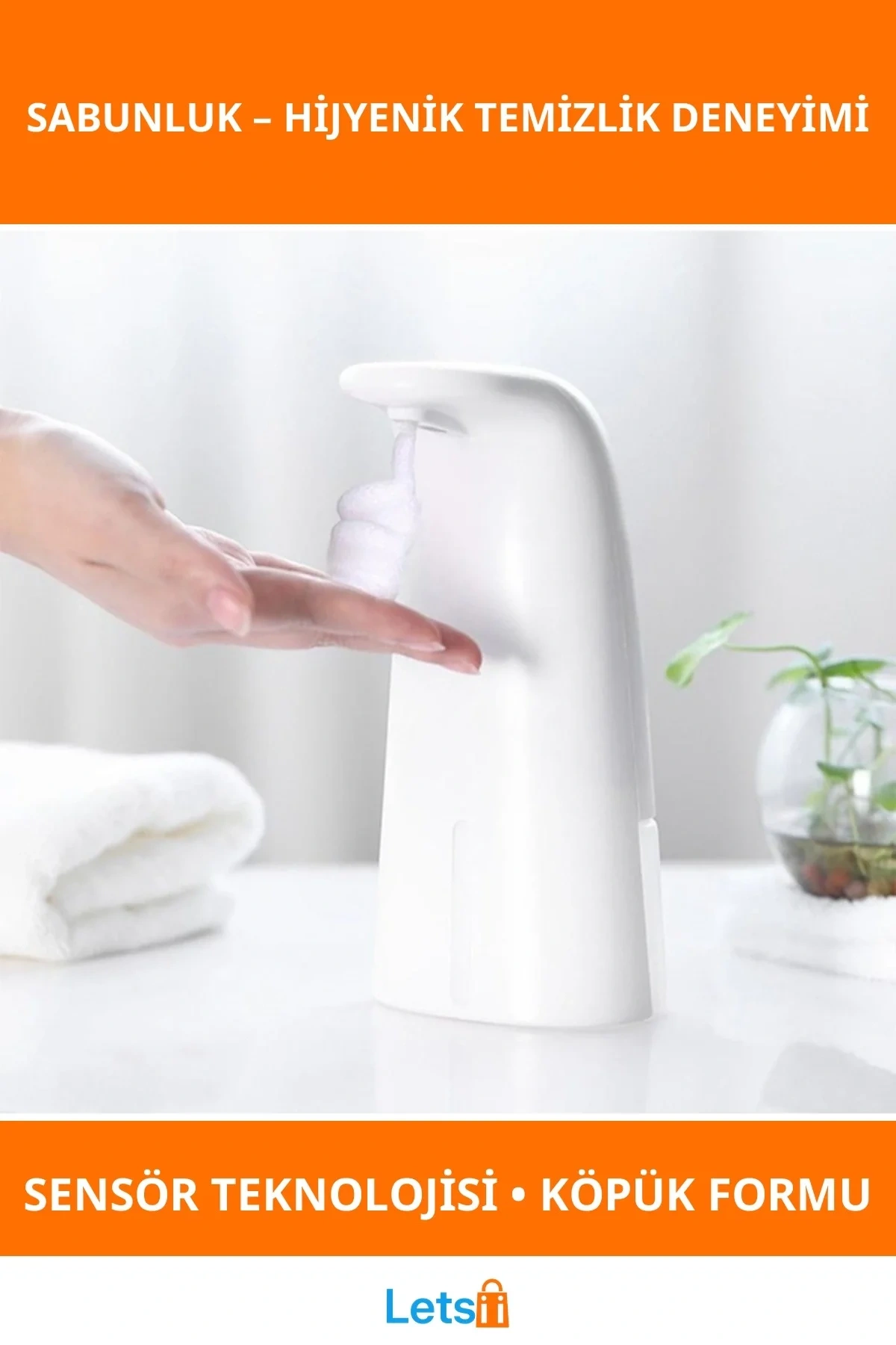 Elektronik Otomatik Temassız Sabunluk Köpük Sabunu İçin