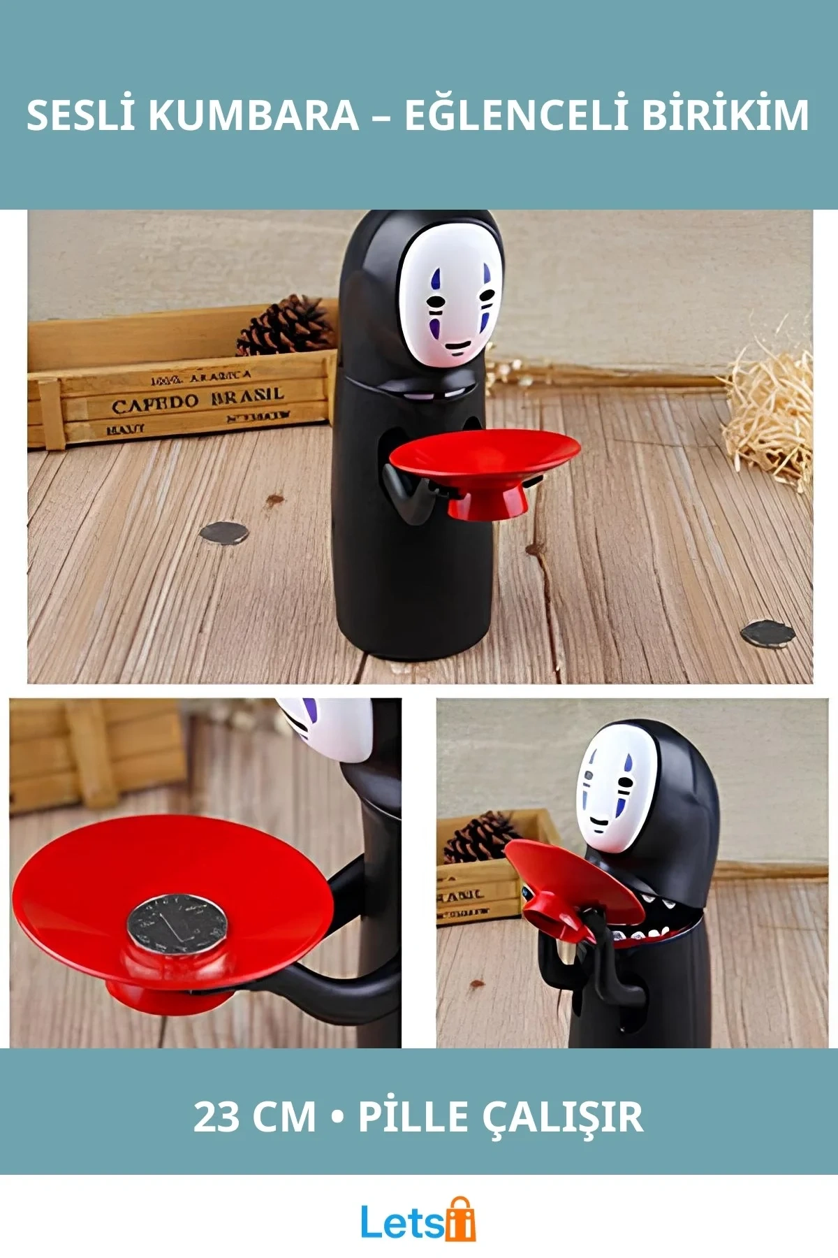 Elektronik Sesli Kumbara No Face Tasarımlı Eğlenceli Tasarım 23 cm