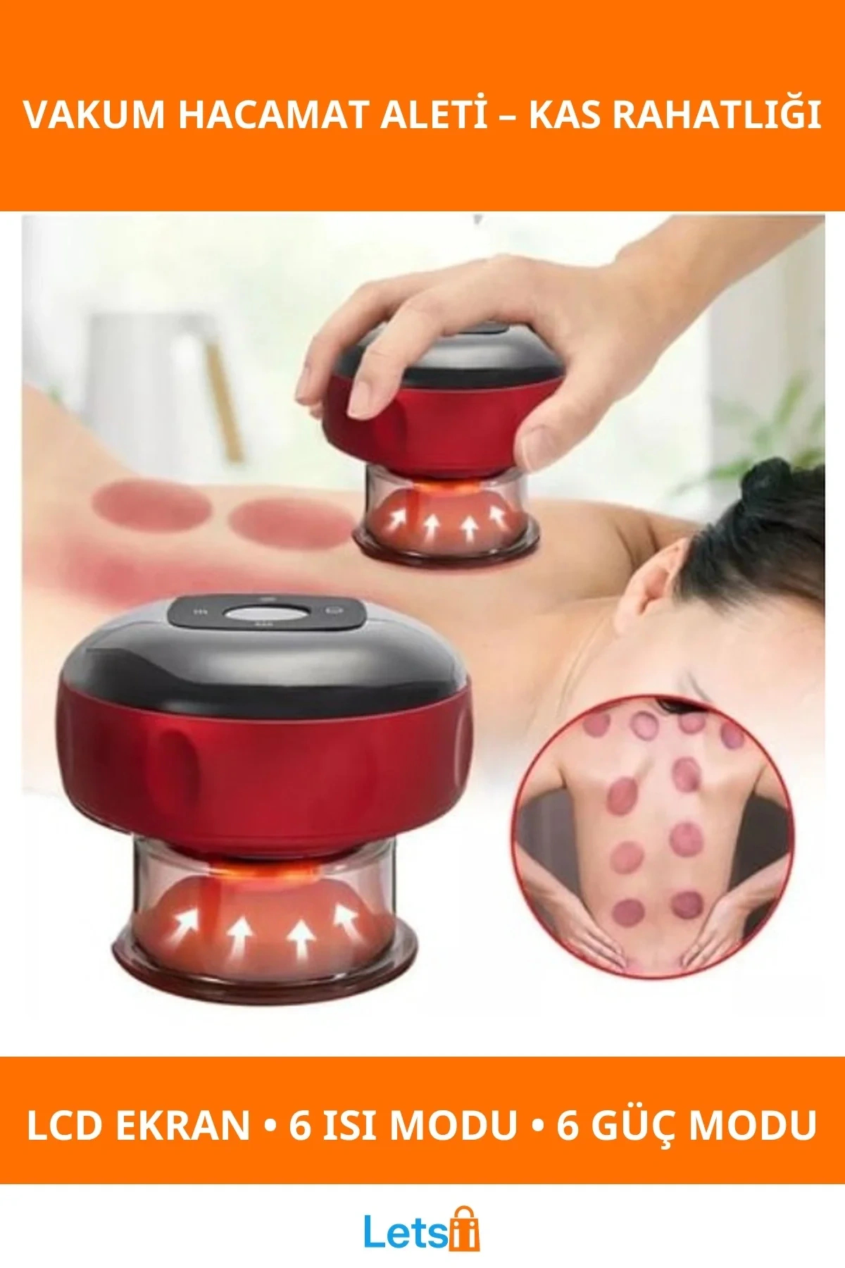 Elektronik Vakum Hacamat Aleti LCD Ekranlı Derin Basınçlı Masaj Cihazı