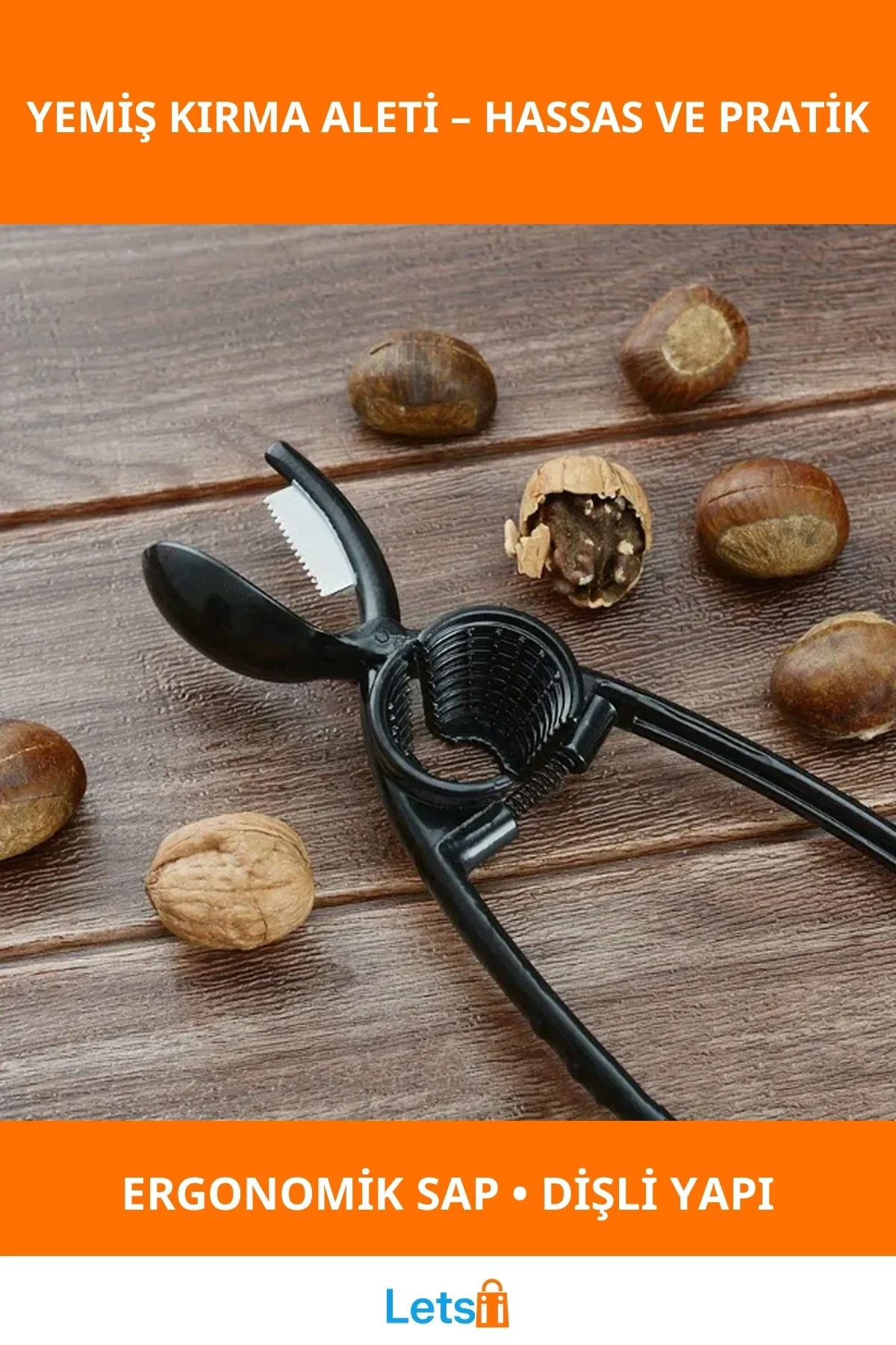 Ergonomik 2si 1 Arada Kestane Çizici ve Ceviz Kıracağı