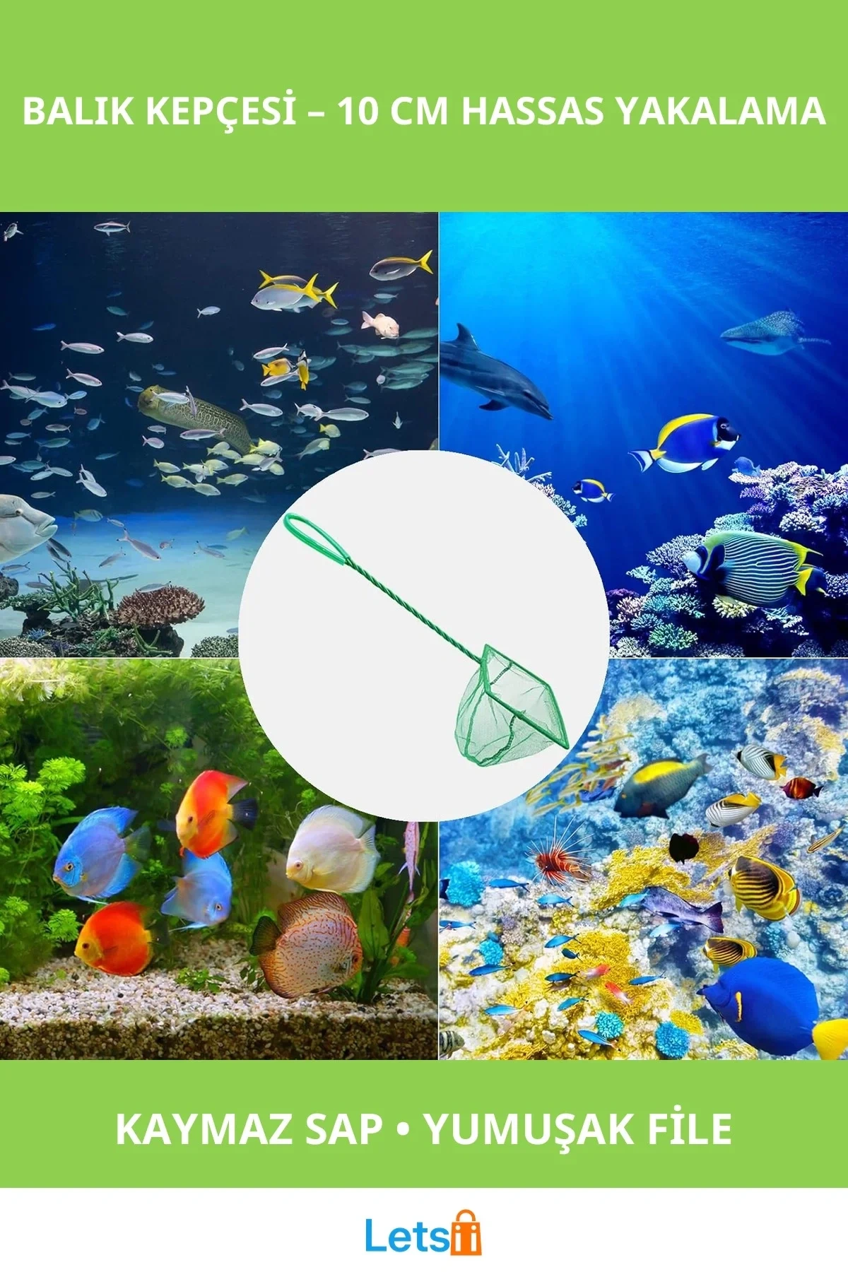 Ergonomik Dayanıklı Akvaryum Balık Kepçesi 10 cm