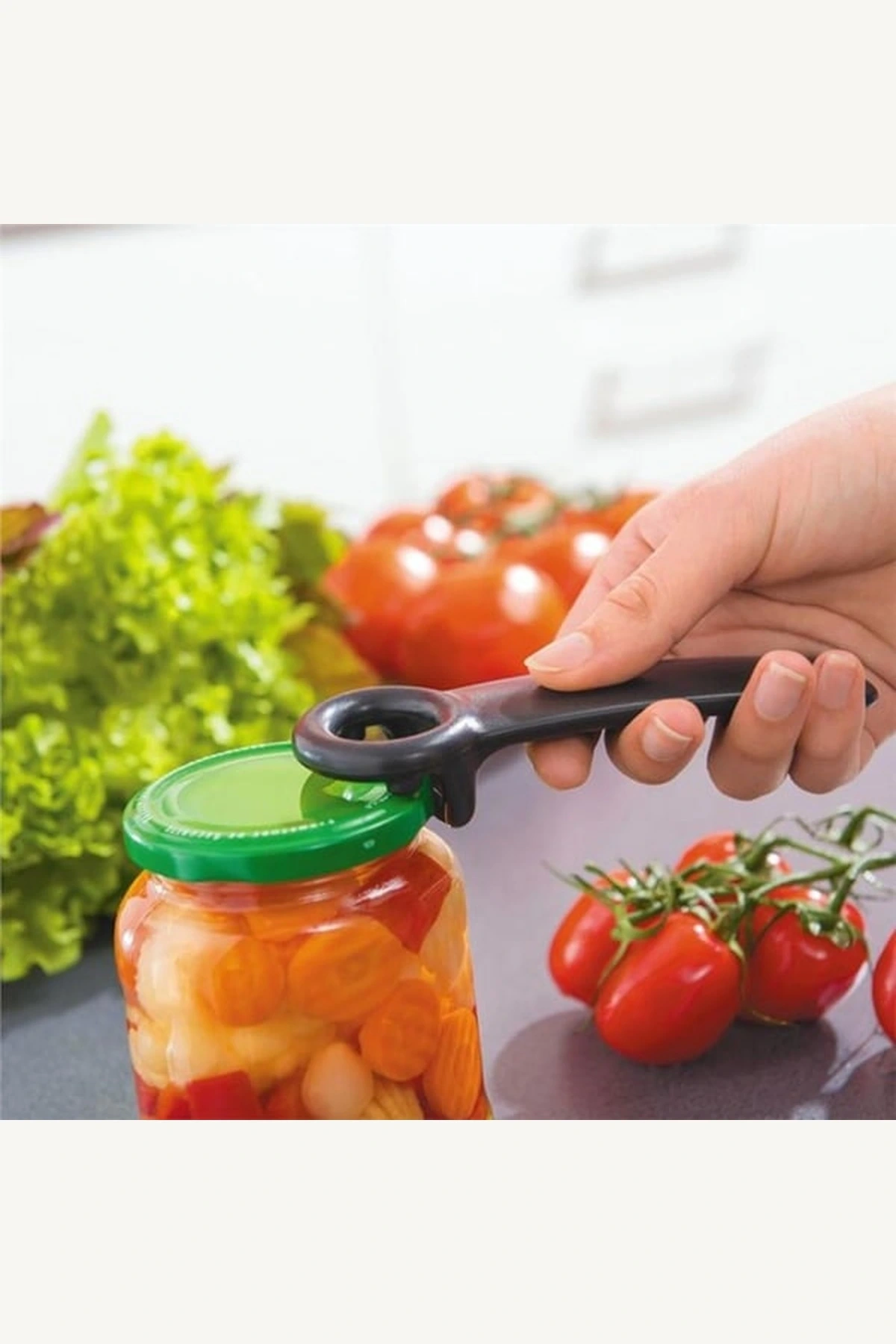 Ergonomik, Dayanıklı Metal, Renkli Saplı Pratik Şişe ve Kavanoz Kapağı Açacağı