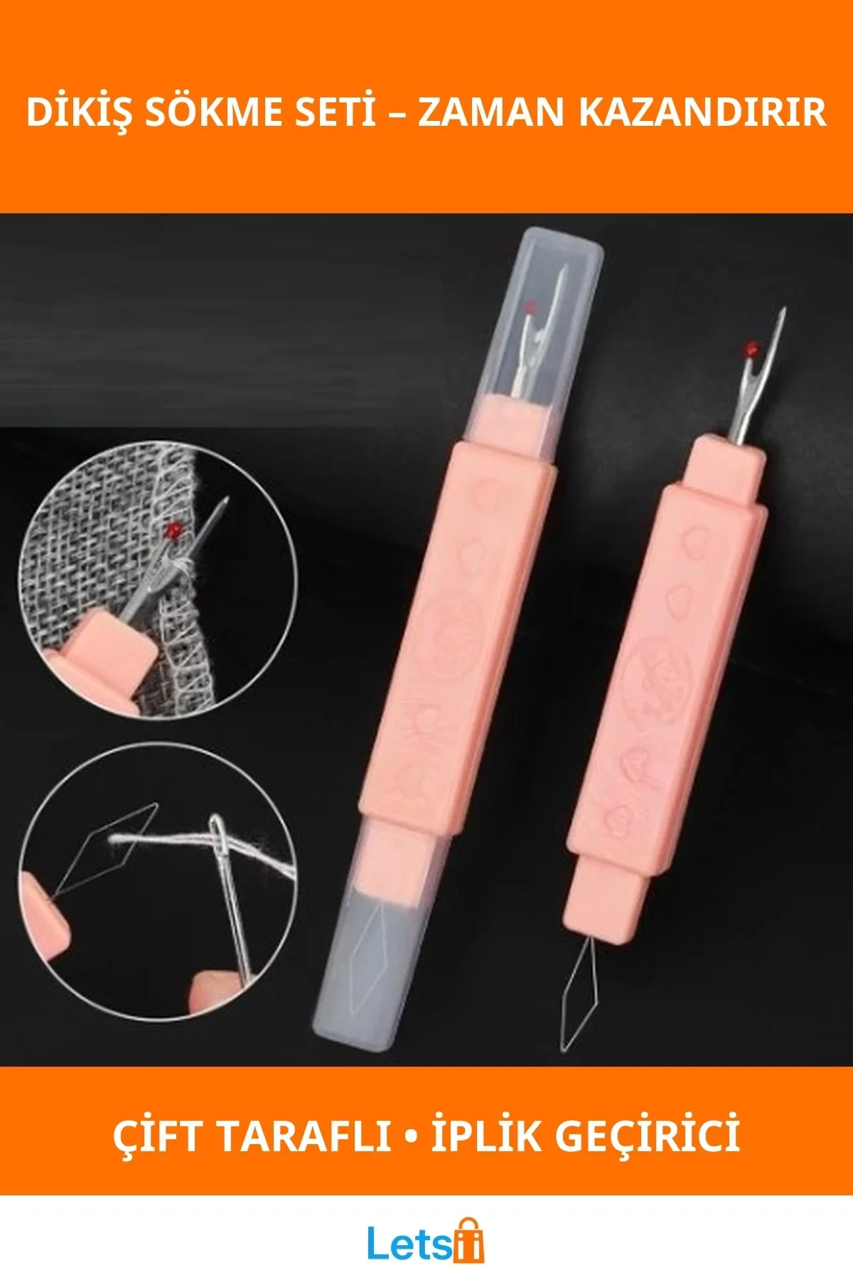 Ergonomik Dikiş Sökücü ve İğne İplik Geçirici Seti 2 in 1