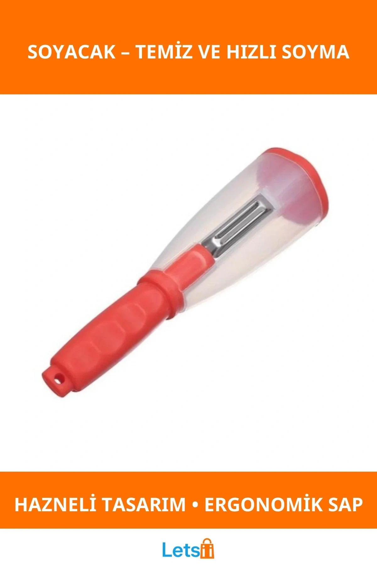 Ergonomik Hazneli Soyacak Hızlı ve Pratik Mutfak Aracı