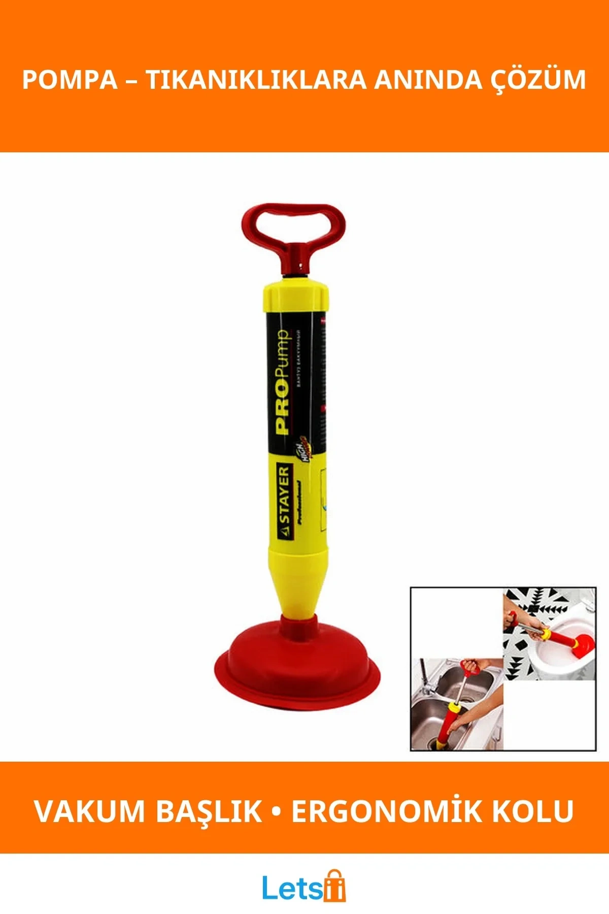 Ergonomik Kırmızı Sarı Kaporta Lavabo Klozet Pompası