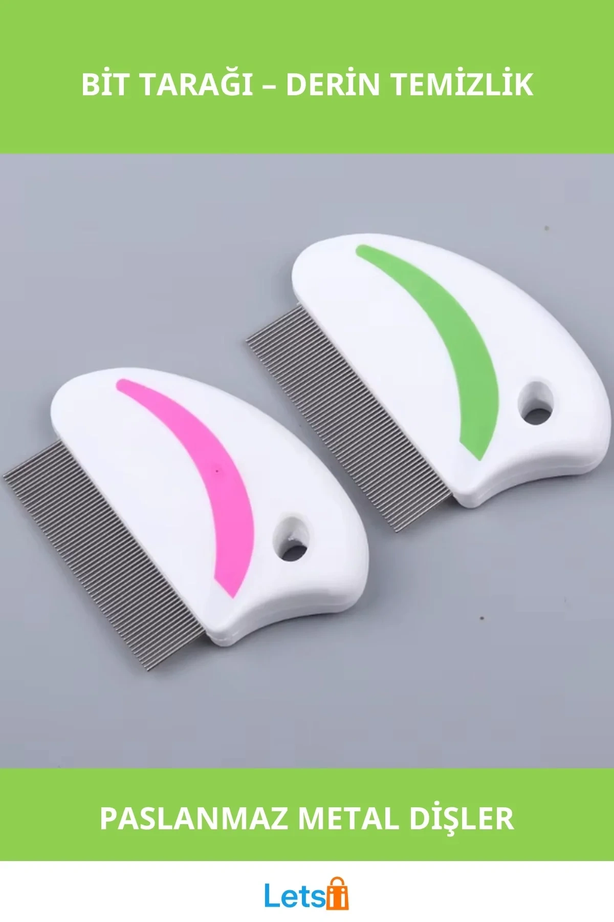 Ergonomik Metal Dişli Evcil Hayvan Bit Tarağı