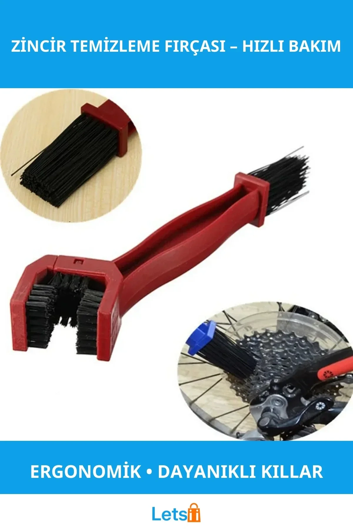 Ergonomik Motosiklet Bisiklet Zinciri Temizleme Fırçası