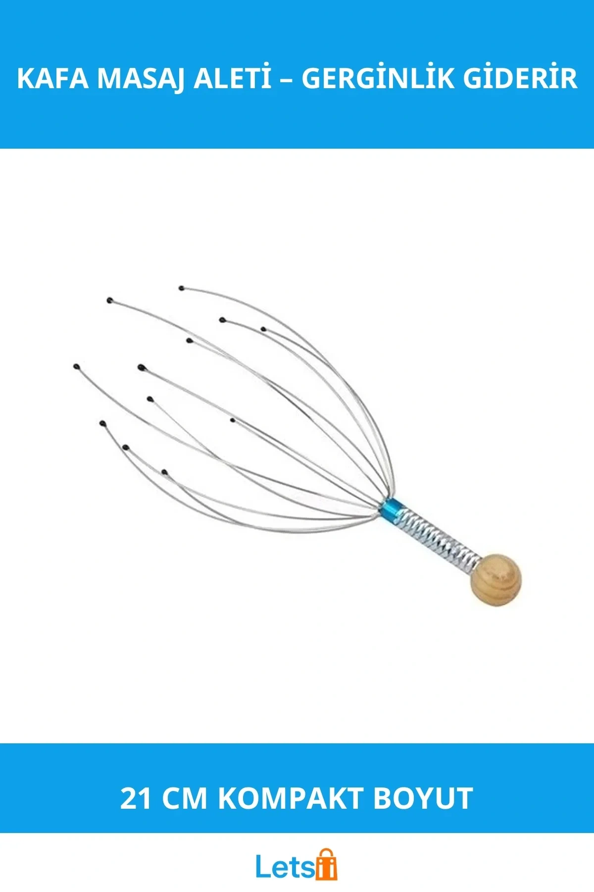 Ergonomik Rahatlatıcı Mokoma Kafa Masaj Aleti