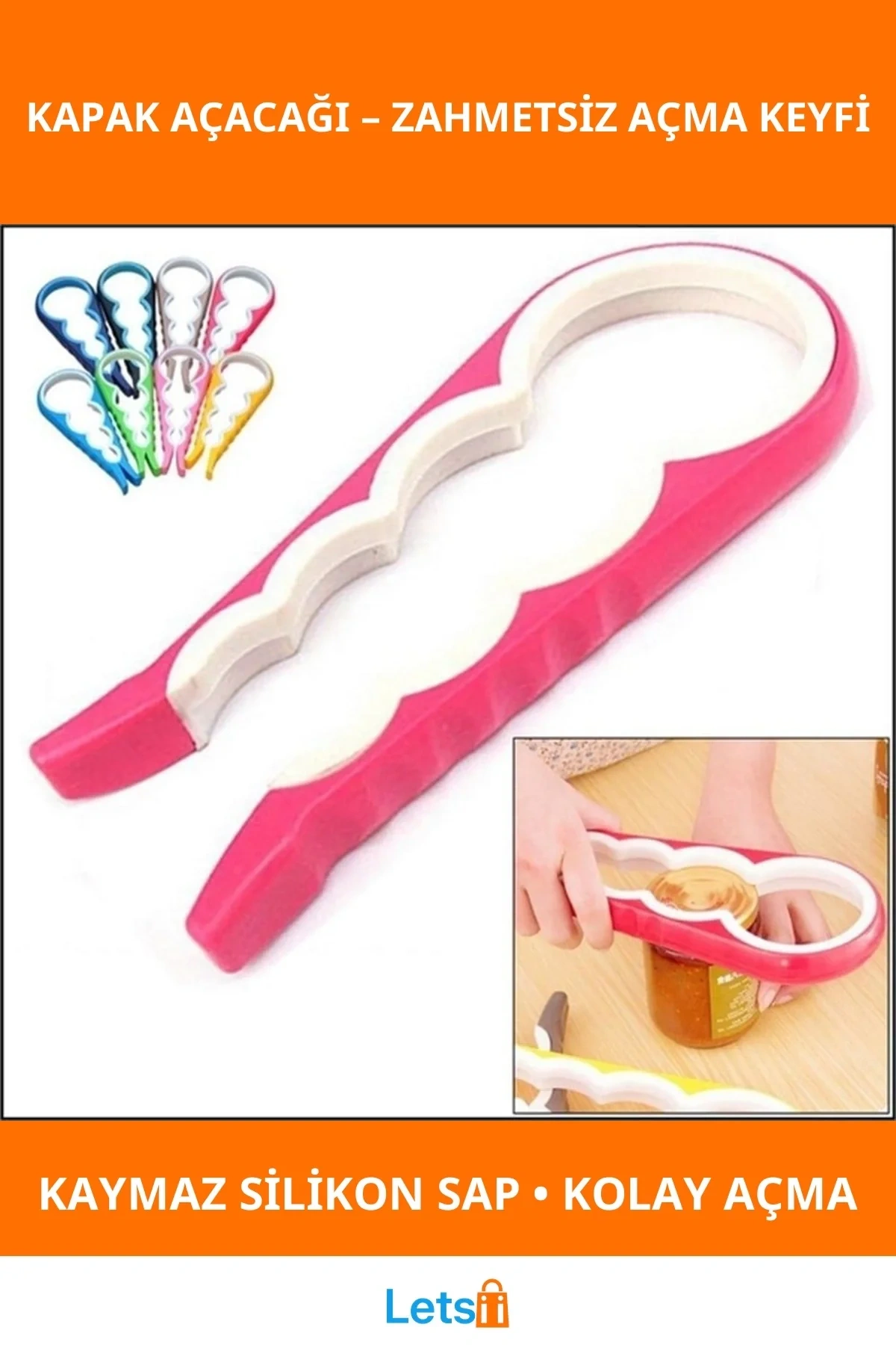 Ergonomik Silikon Tutma Saplı Konserve Kapak Açacağı