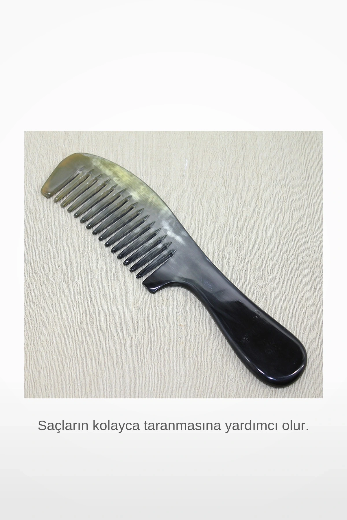 Ergonomik Tutmalı Kemik Görünümlü Saç Tarağı