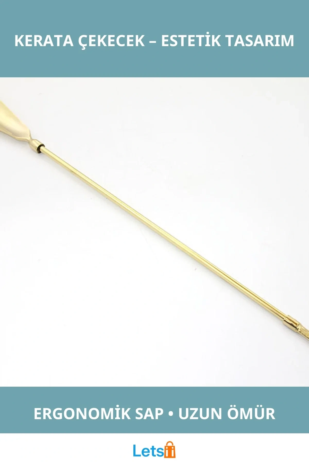 Ergonomik Uzun Saplı Paslanmaz Pirinç Kerata Çekecek