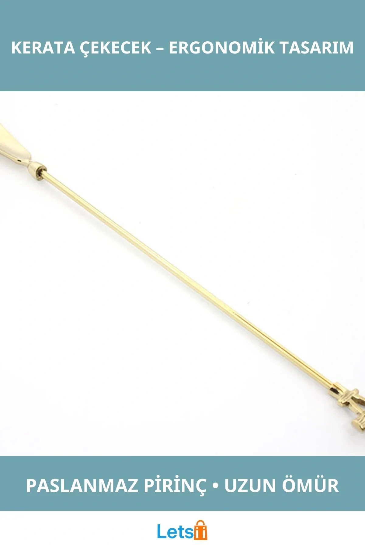Ergonomik Uzun Saplı Pirinç Kerata Çekecek