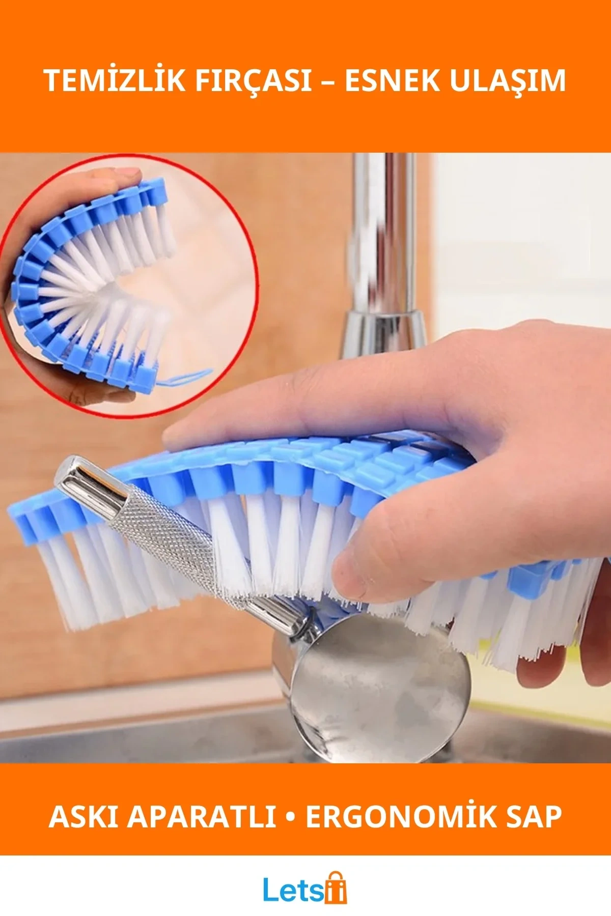 Esnek Bükülebilir Ergonomik Temizlik Fırçası