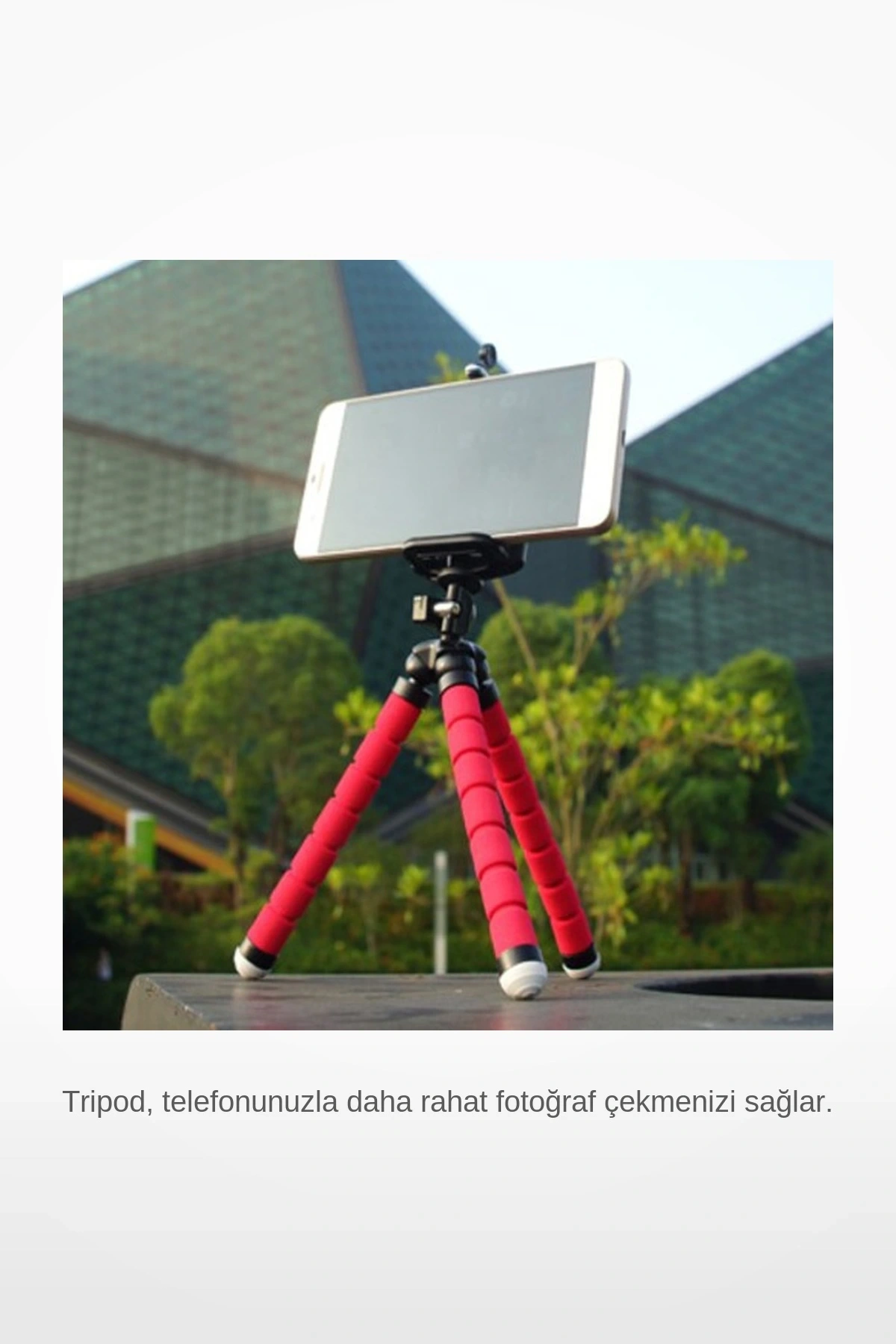 Esnek Hareketli Eklemli Akrobat Telefon Tripod Standı Kaymaz Sünger Gövde ve Tutucu