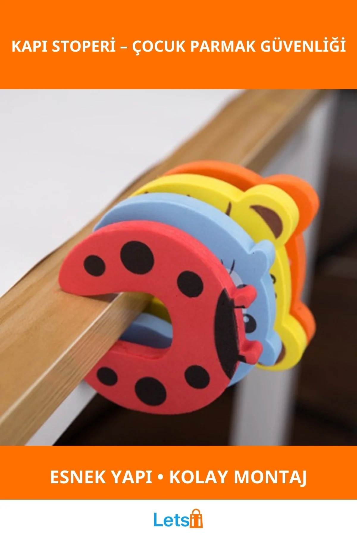 Esnek Plastik Çocuk Koruyucu Kapı Stoperi 4lü Set