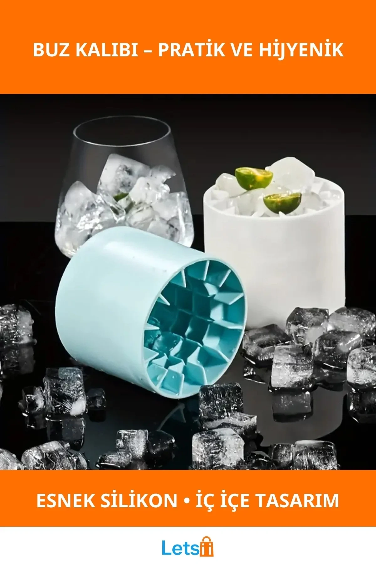 Esnek Silikon Buz Kalıbı Pratik Buz Küpü Üretimi