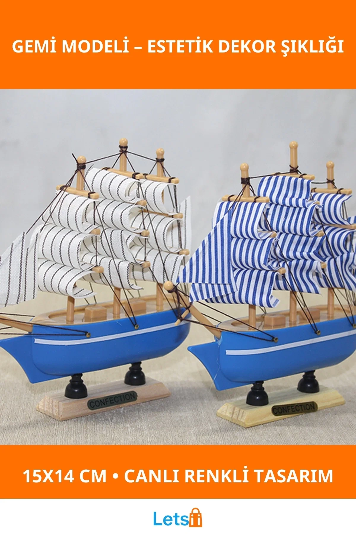 Estetik Dekoratif Plastik Gemi Model 2 15x14 cm