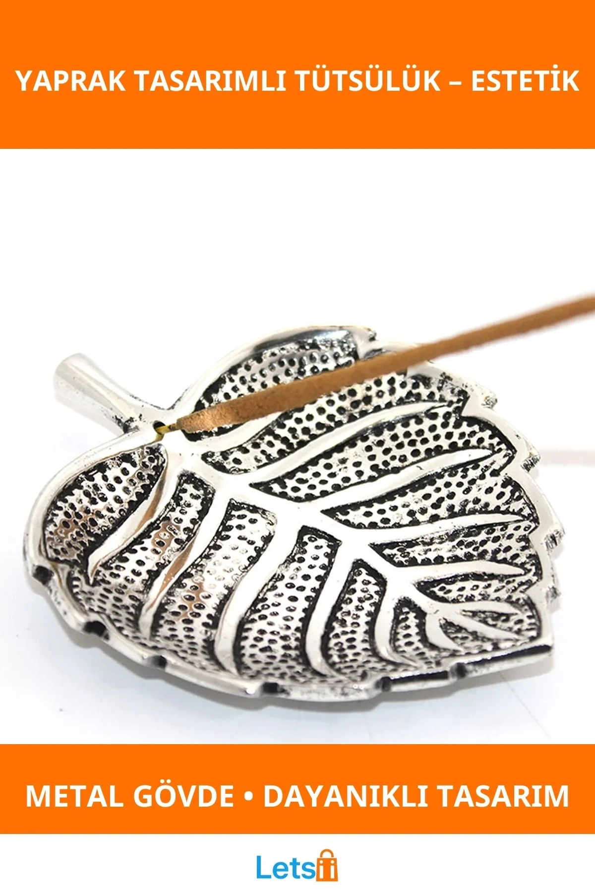 Estetik Metal Yaprak Tasarımlı Tütsülük Sıcak İklim 2 Adet