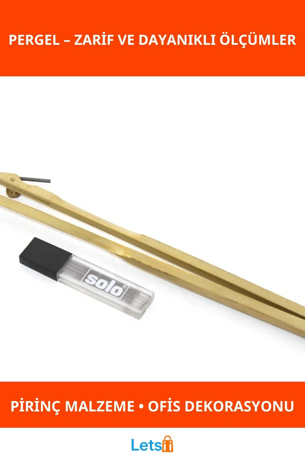 Estetik Pirinç Pergel Dayanıklı ve Şık Ölçüm Aracı