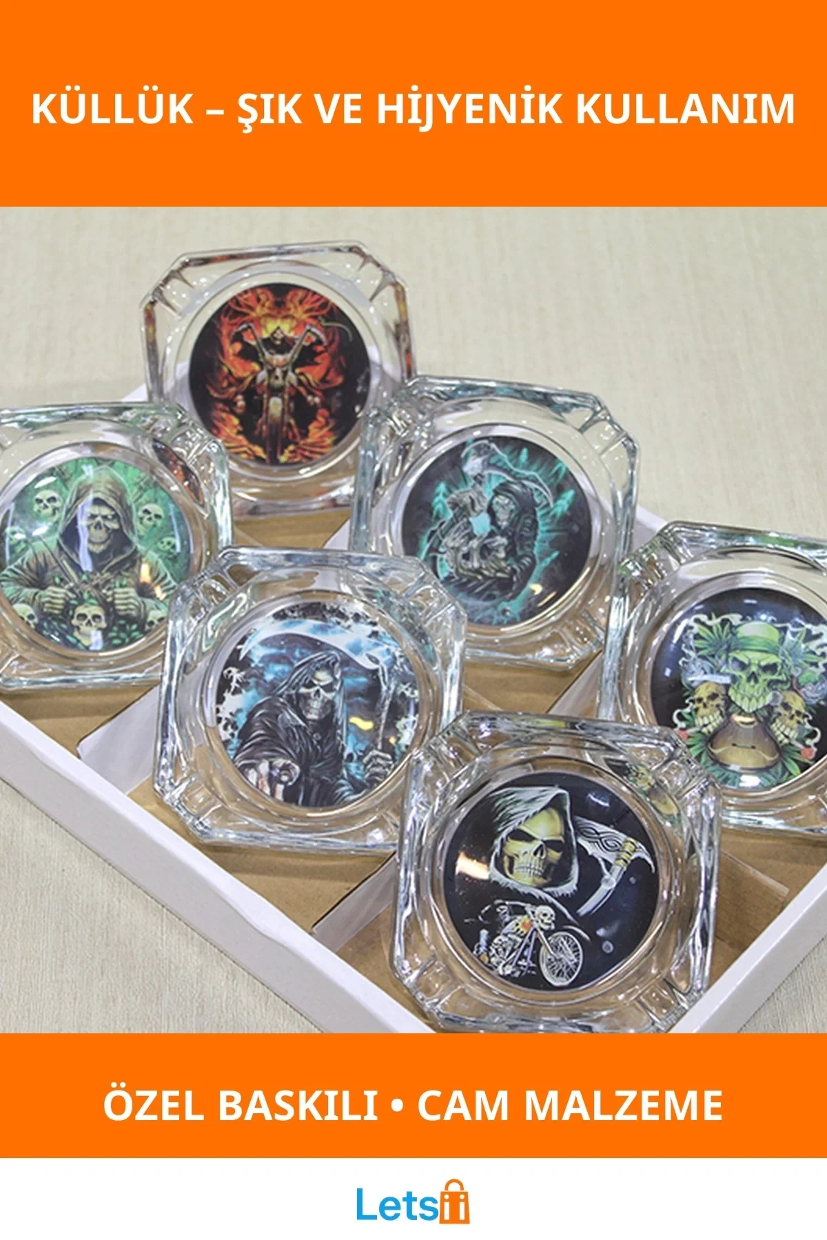 Estetik Tasarımlı Dayanıklı Cam Küllük Model 10