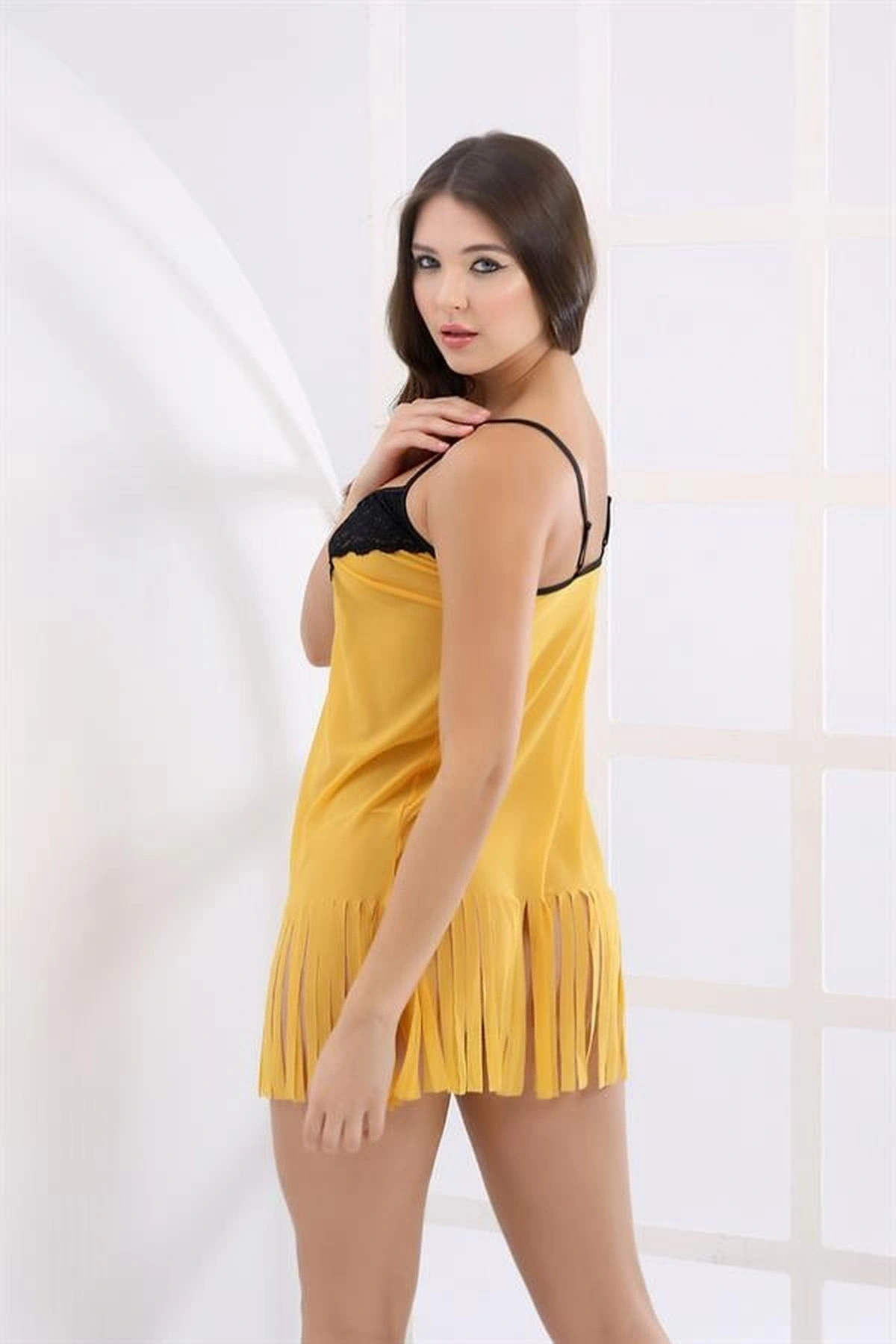 Fantezi Gecelik Sarı Renk