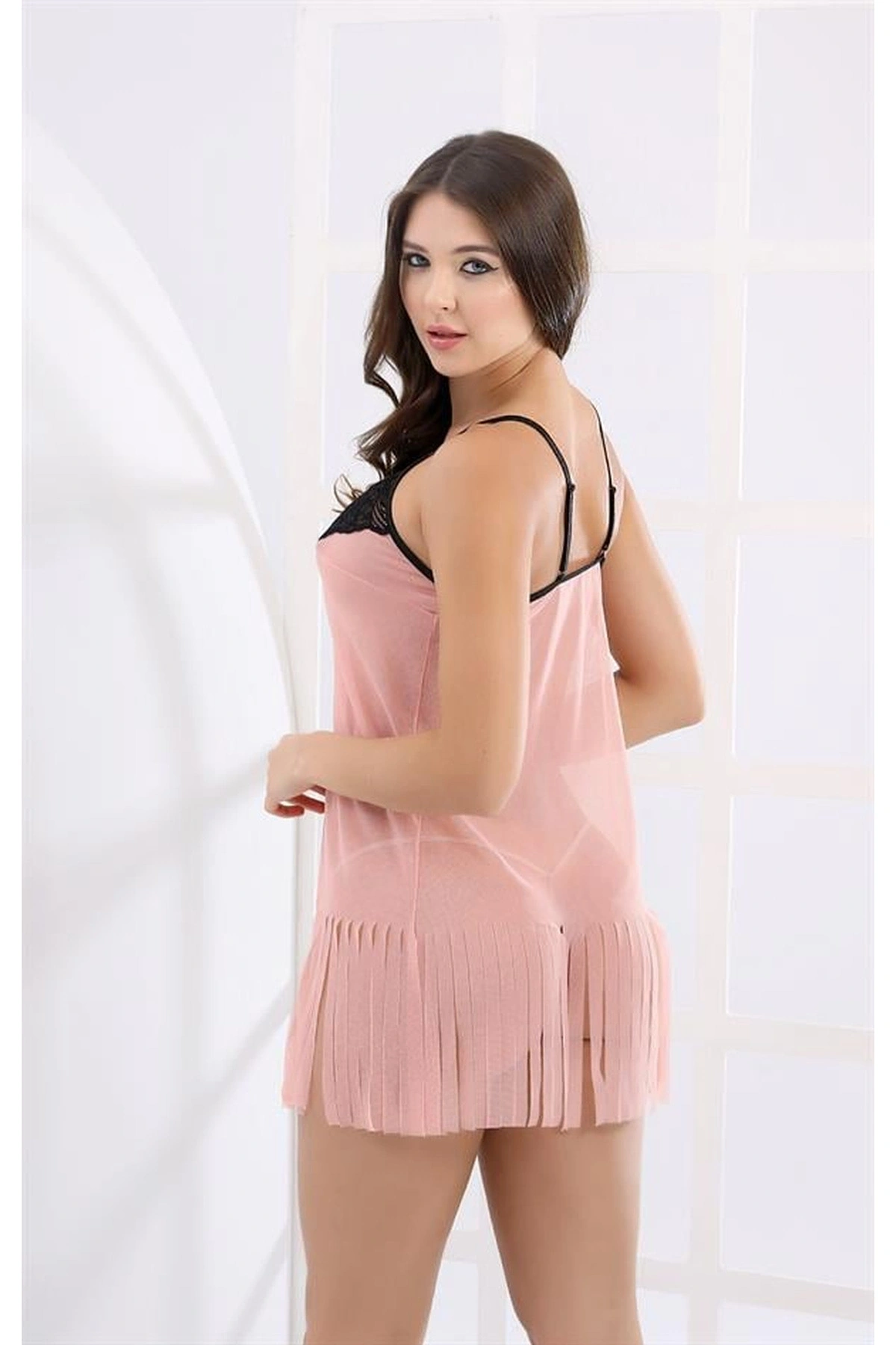 Fantezi Gecelik Somon Renk