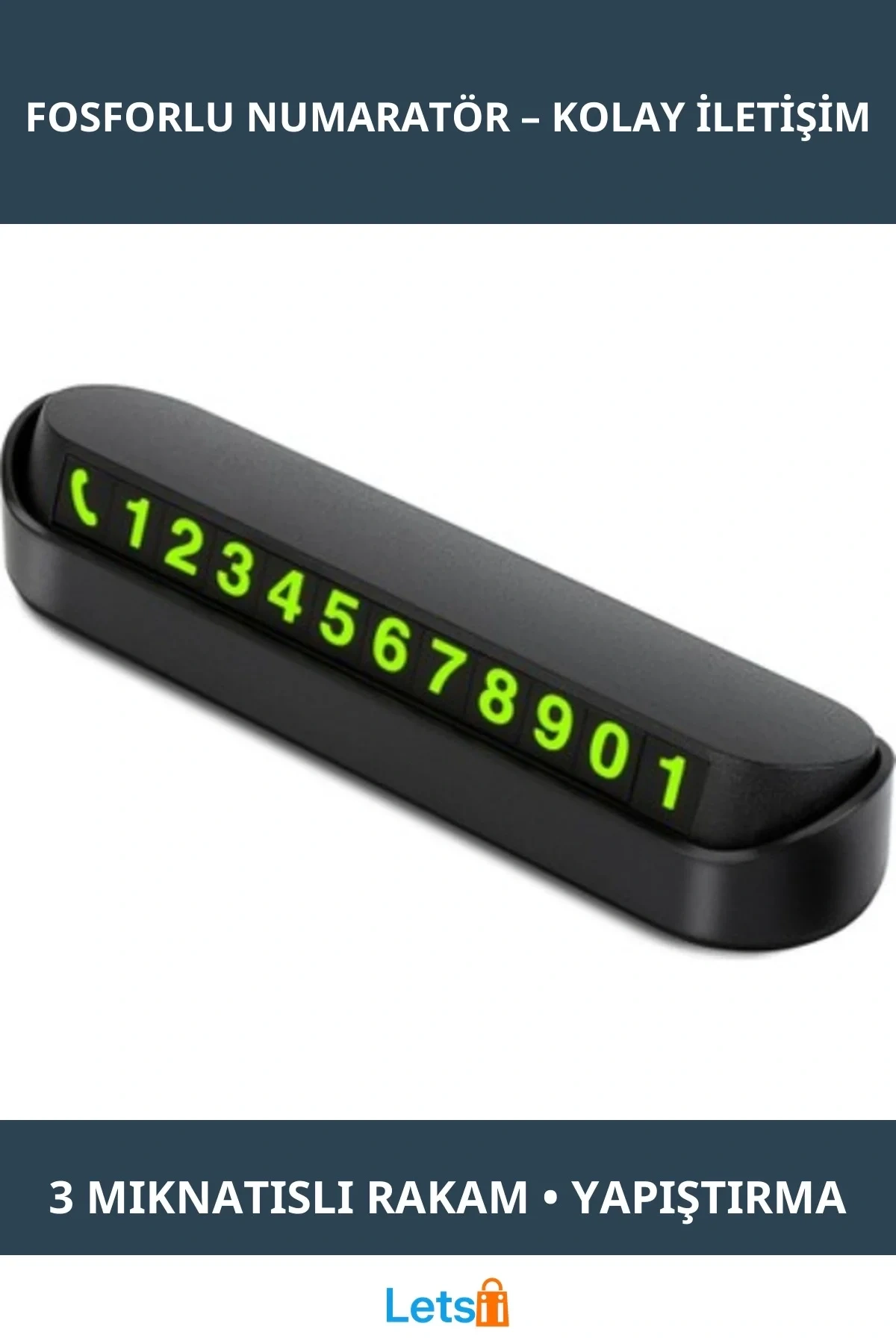 Fosforlu Araç Park Numaratörü Aç Kapa Mıknatıslı