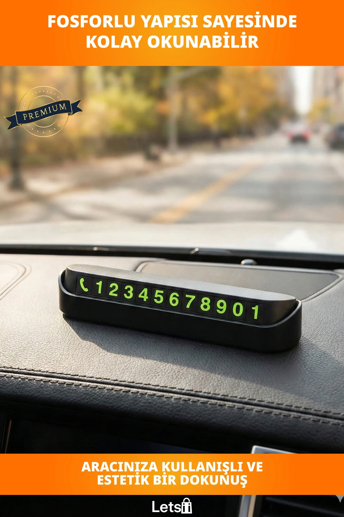 Fosforlu Telefon Numarası Araç Park Numaratörü Aç Kapa Mıknatıslı