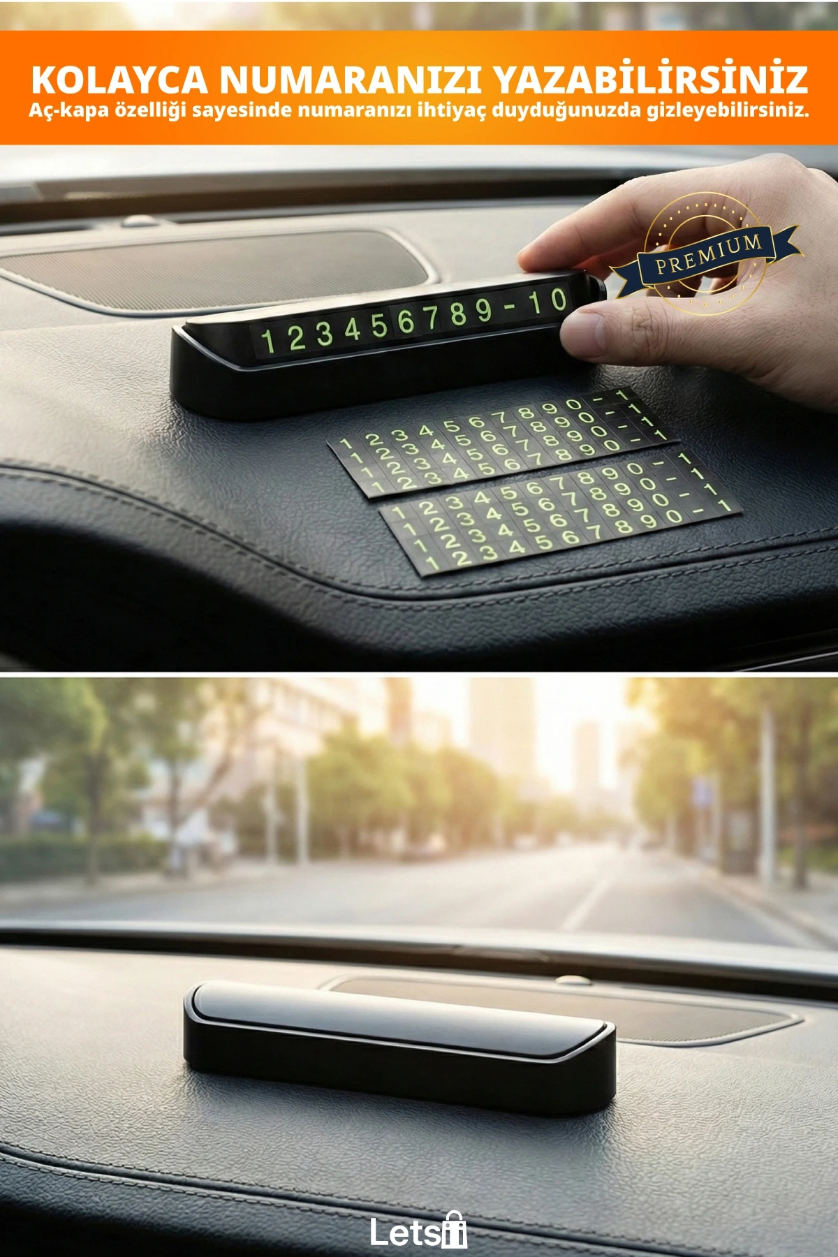 Fosforlu Telefon Numarası Araç Park Numaratörü Aç Kapa Mıknatıslı