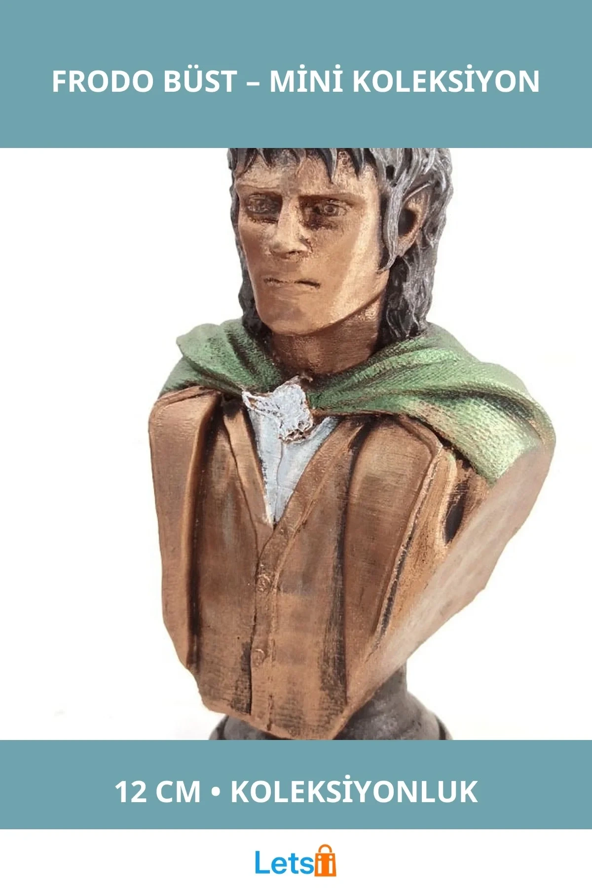 Frodo Baggins Detaylı Koleksiyonluk Büst Küçük Boy 12 cm
