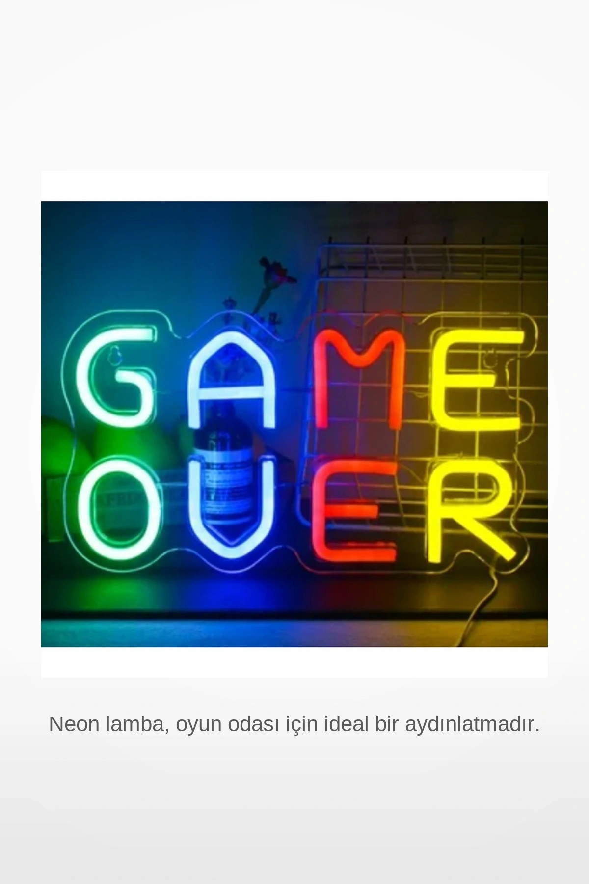 Game Over Tasarımlı Neon LED Lamba