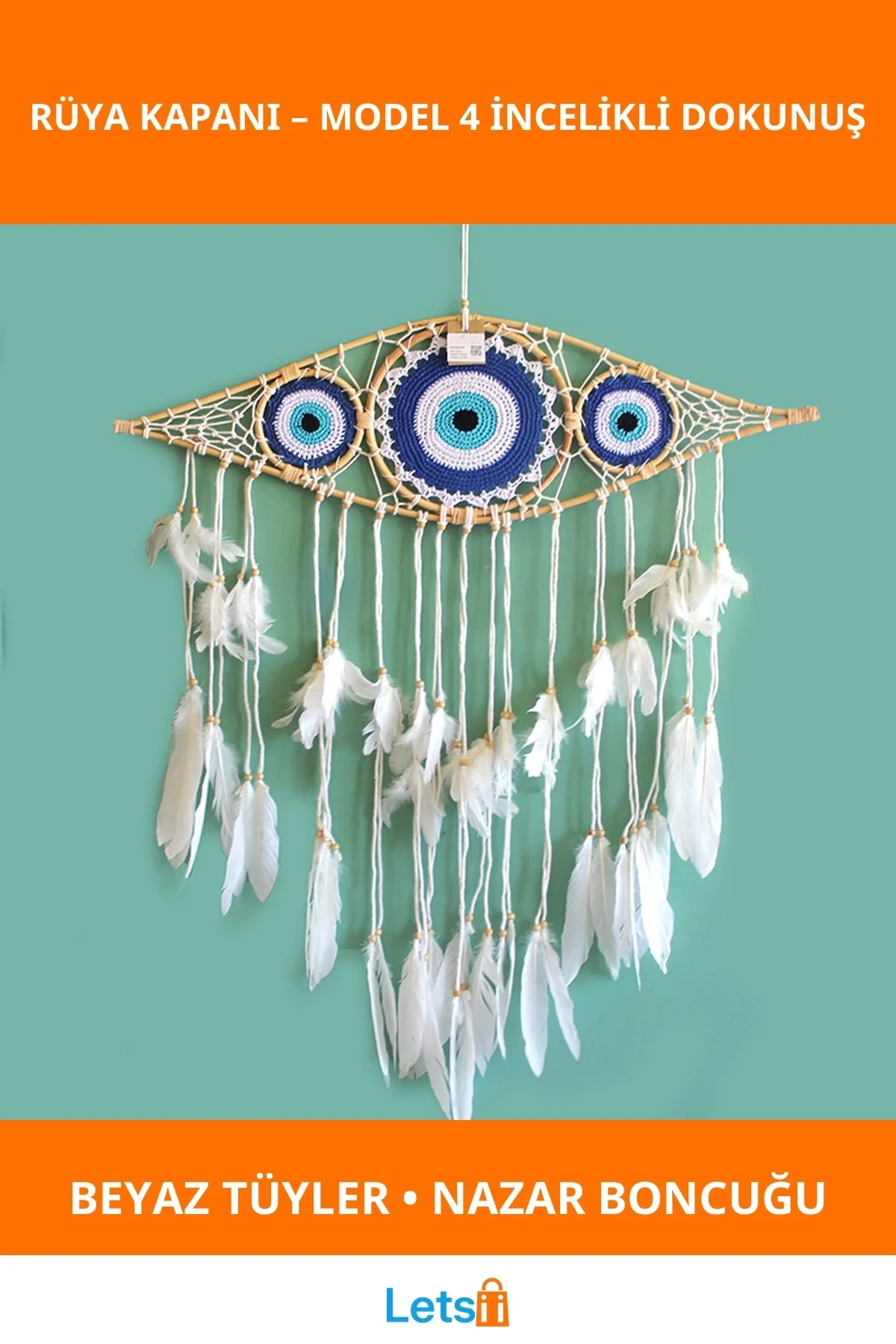 Göz Tasarımlı Rüya Kapanı Nazar Boncuğu ile Dekoratif Aksesuar