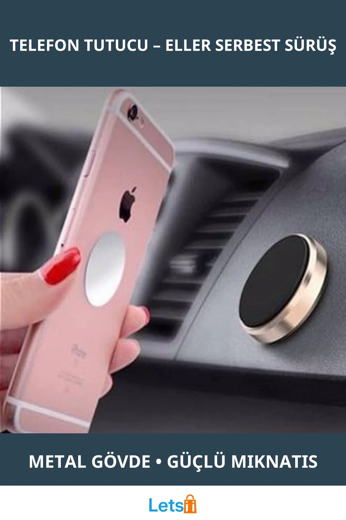 Güçlü Manyetik Araç Telefon Tutucu 360 Derece Dönebilir Kompakt Tasarım