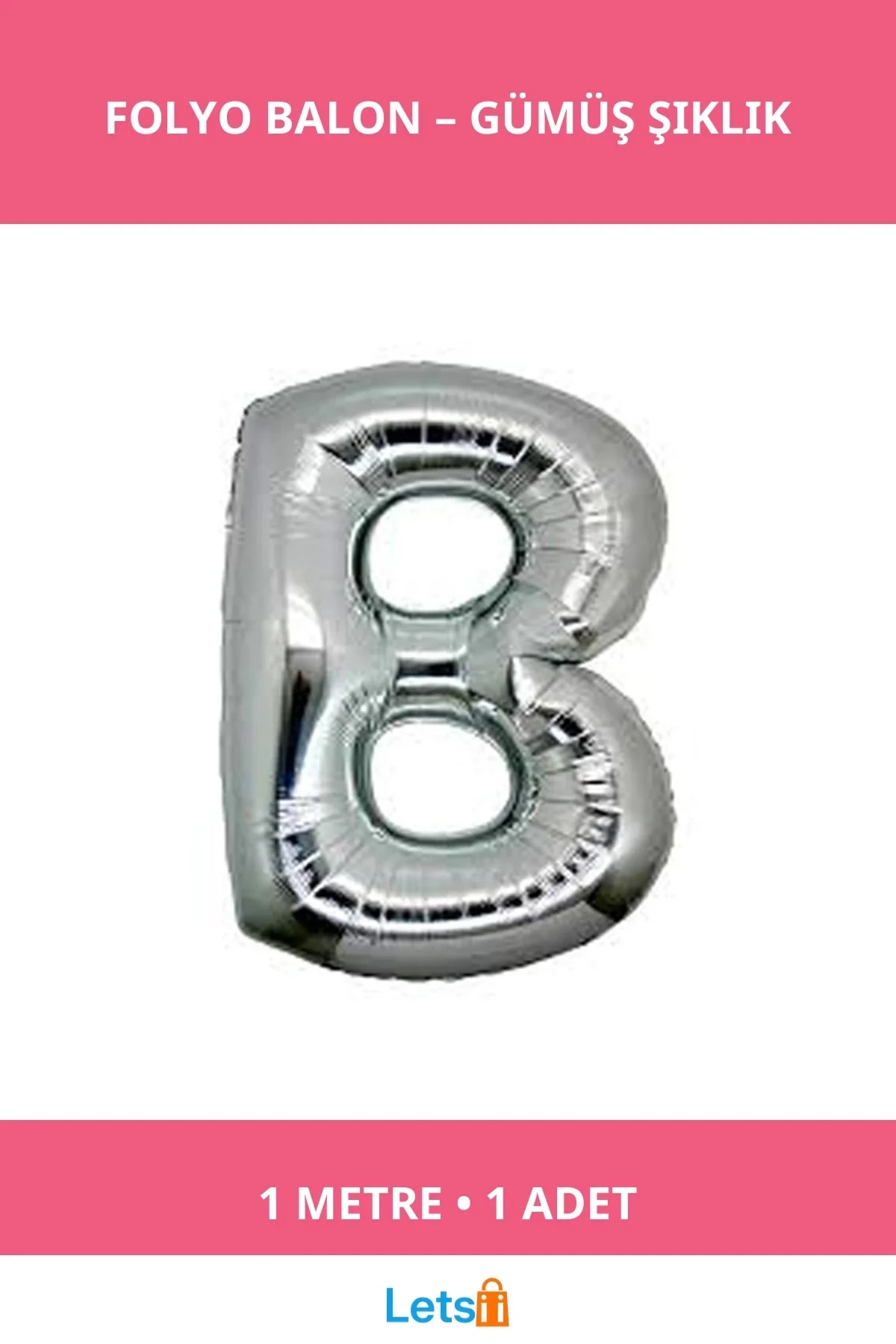 Gümüş Rengi 1 Metre Folyo Balon