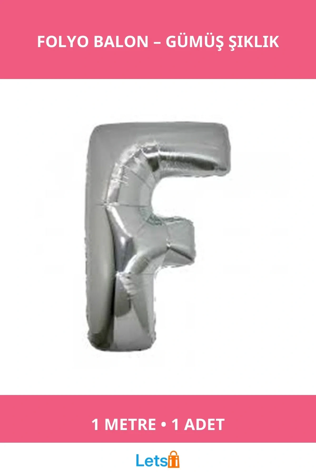 Gümüş Rengi 1 Metre Folyo Balon