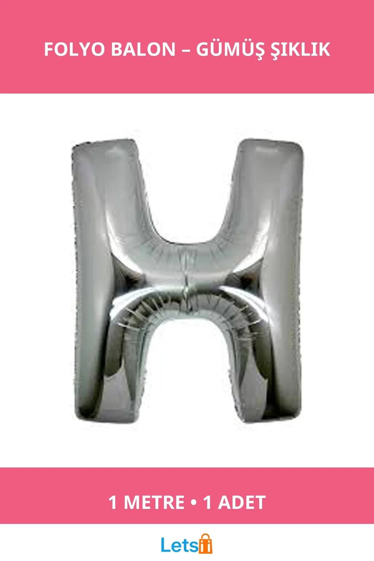 Gümüş Rengi Şişme Folyo Balon 1 Metre