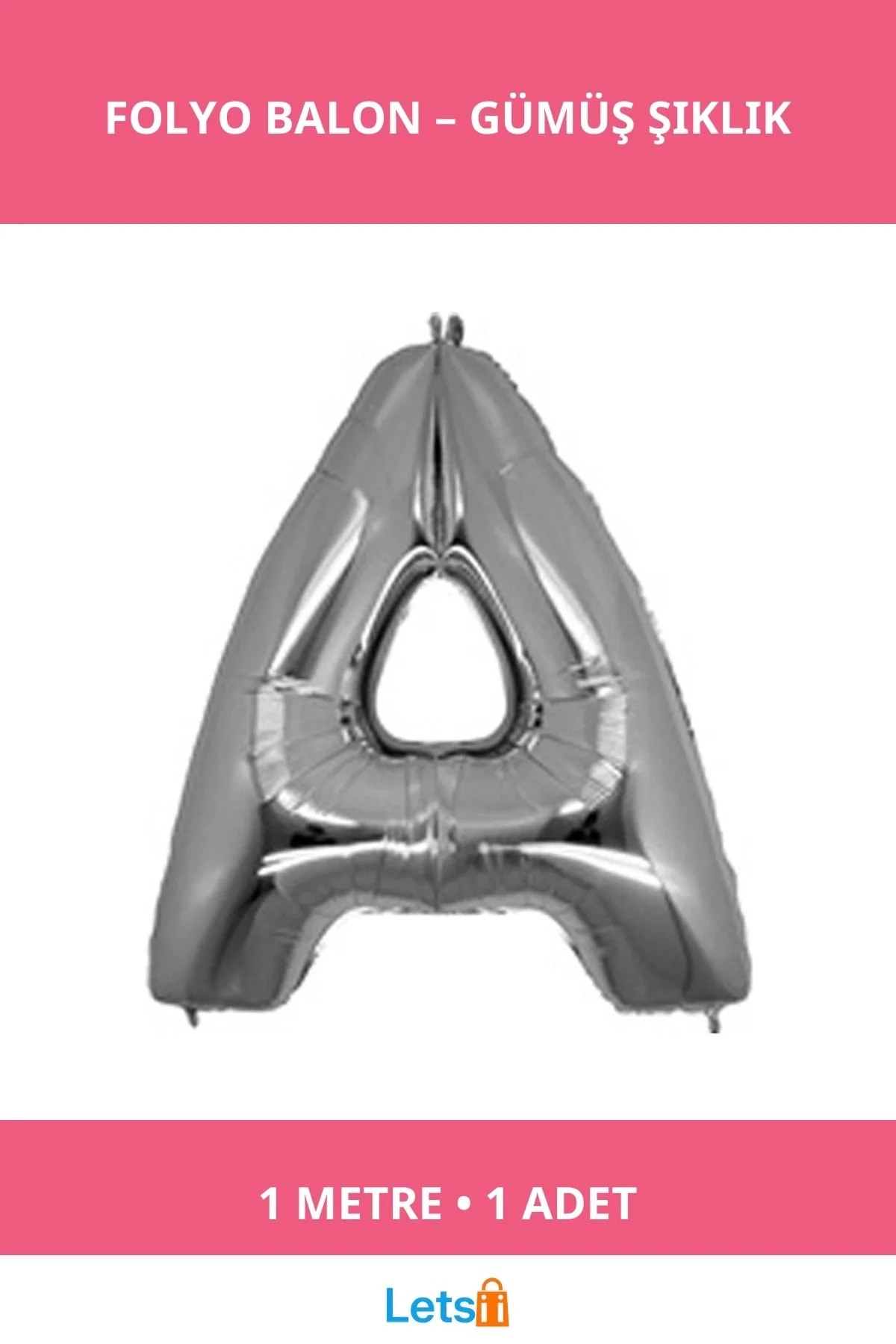 Gümüş Rengi Uçan Folyo Balon 1 Metre