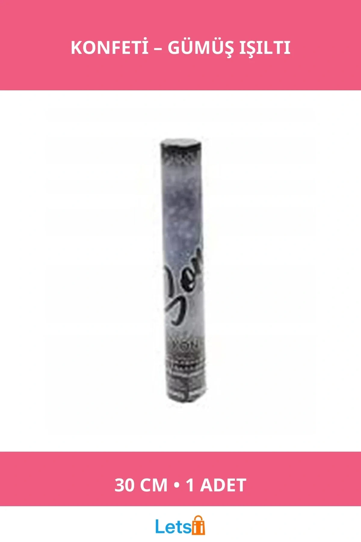 Gümüş Renkli 30 Cm Konfeti Parti Malzemesi