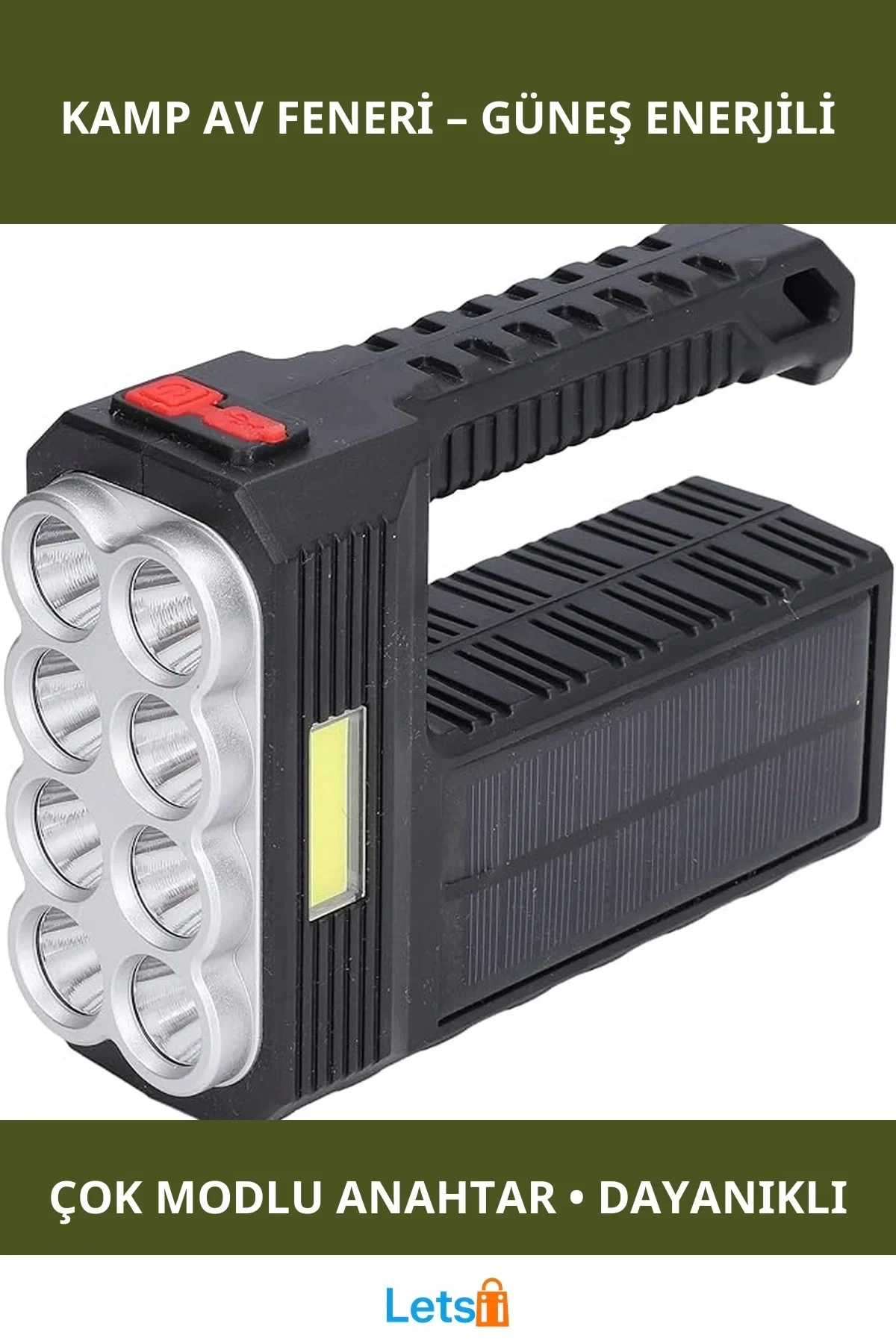 Güneş Enerjili Su Geçirmez Kamp Av Feneri