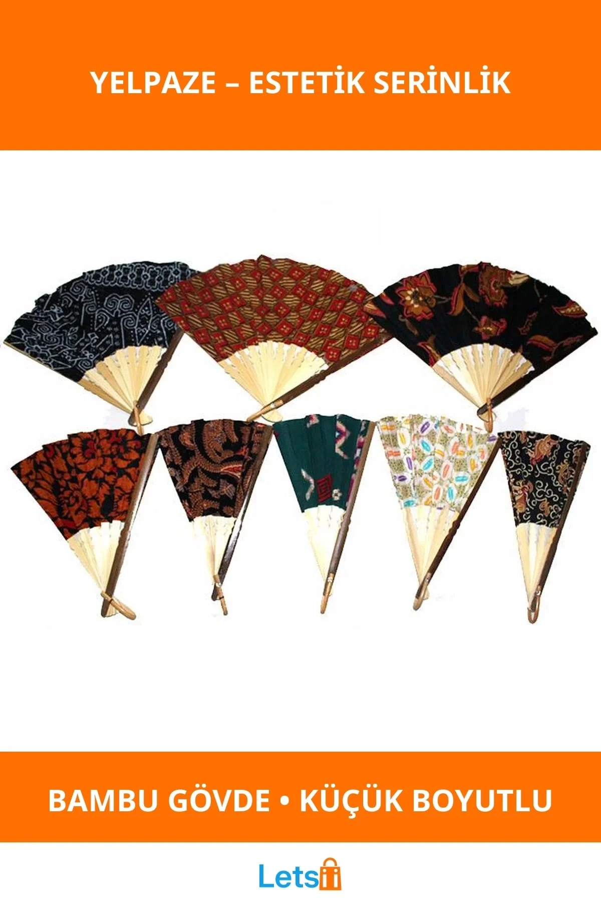 Hafif Dayanıklı Bambu Bez Yelpaze Küçük Dekoratif Aksesuar