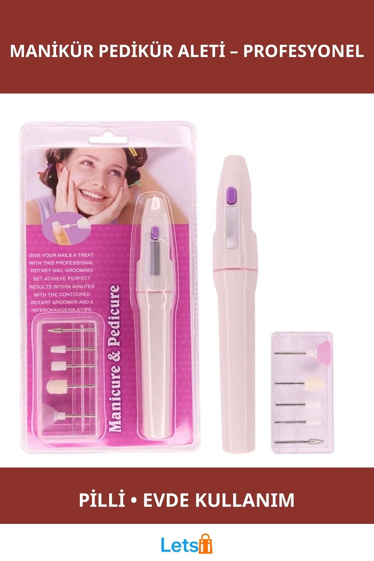 Hafif Taşınabilir Pilli Ev Tipi Manikür Pedikür Aleti