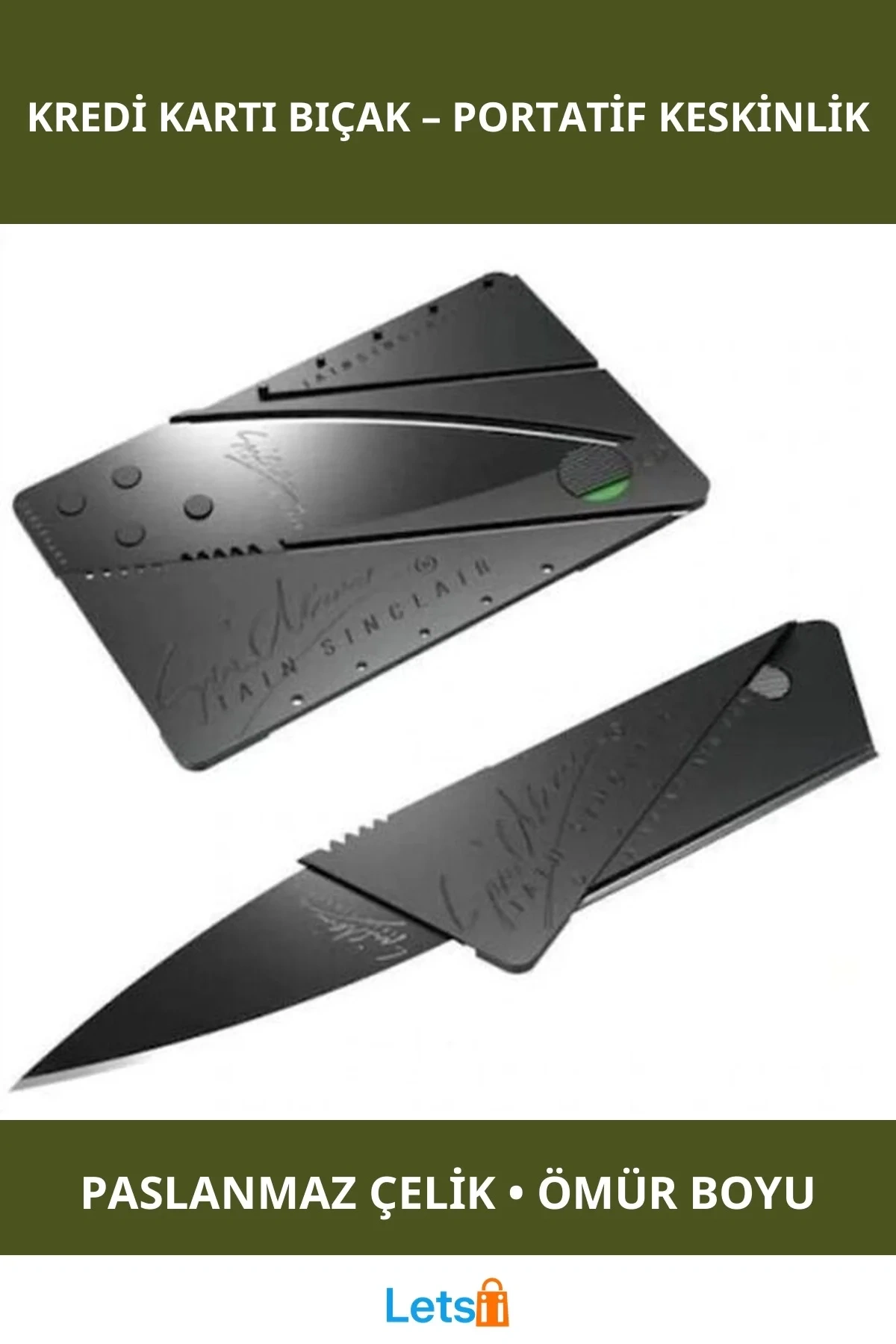 Hafif ve Keskin Kredi Kartı Şeklinde Bıçak Cardsharp