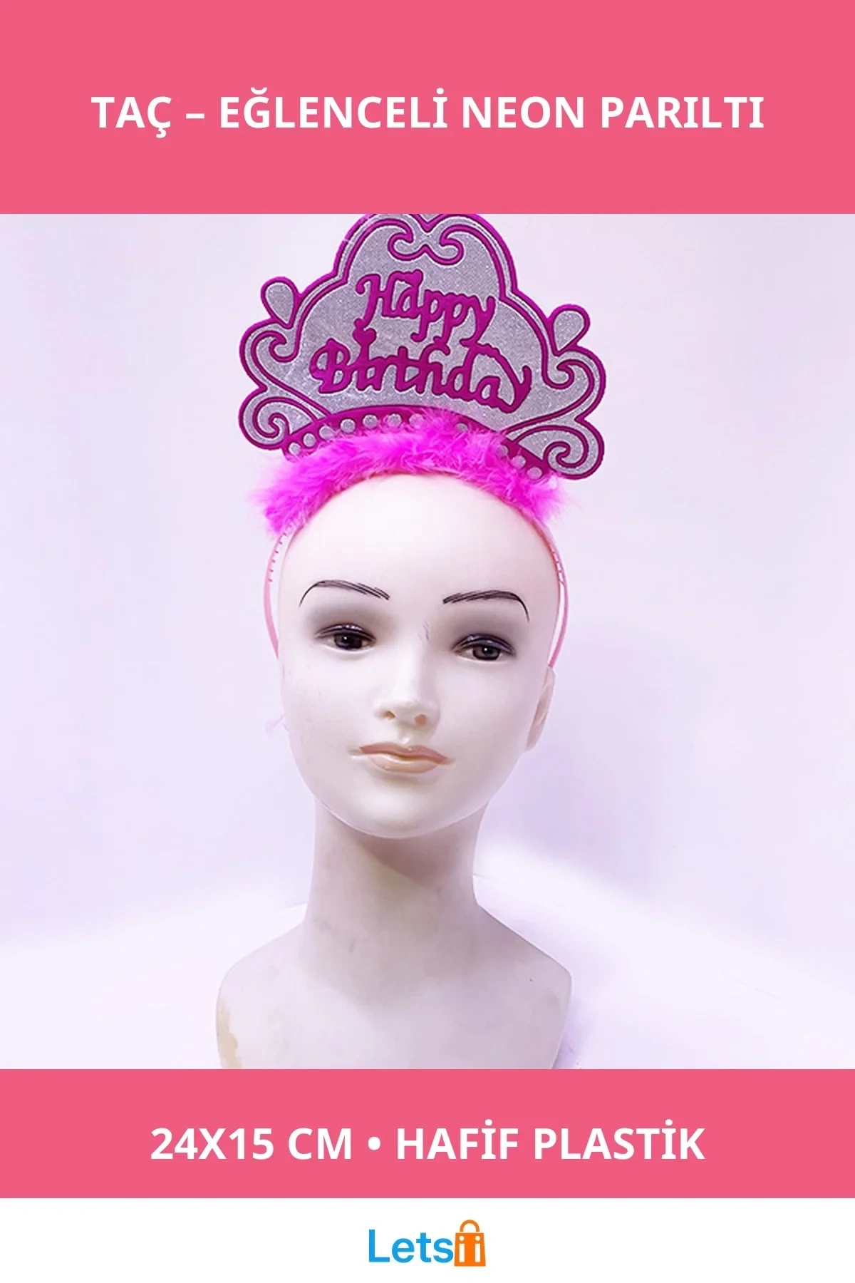 Happy Birthday Neon Tacı Eğlenceli Doğum Günü Taç