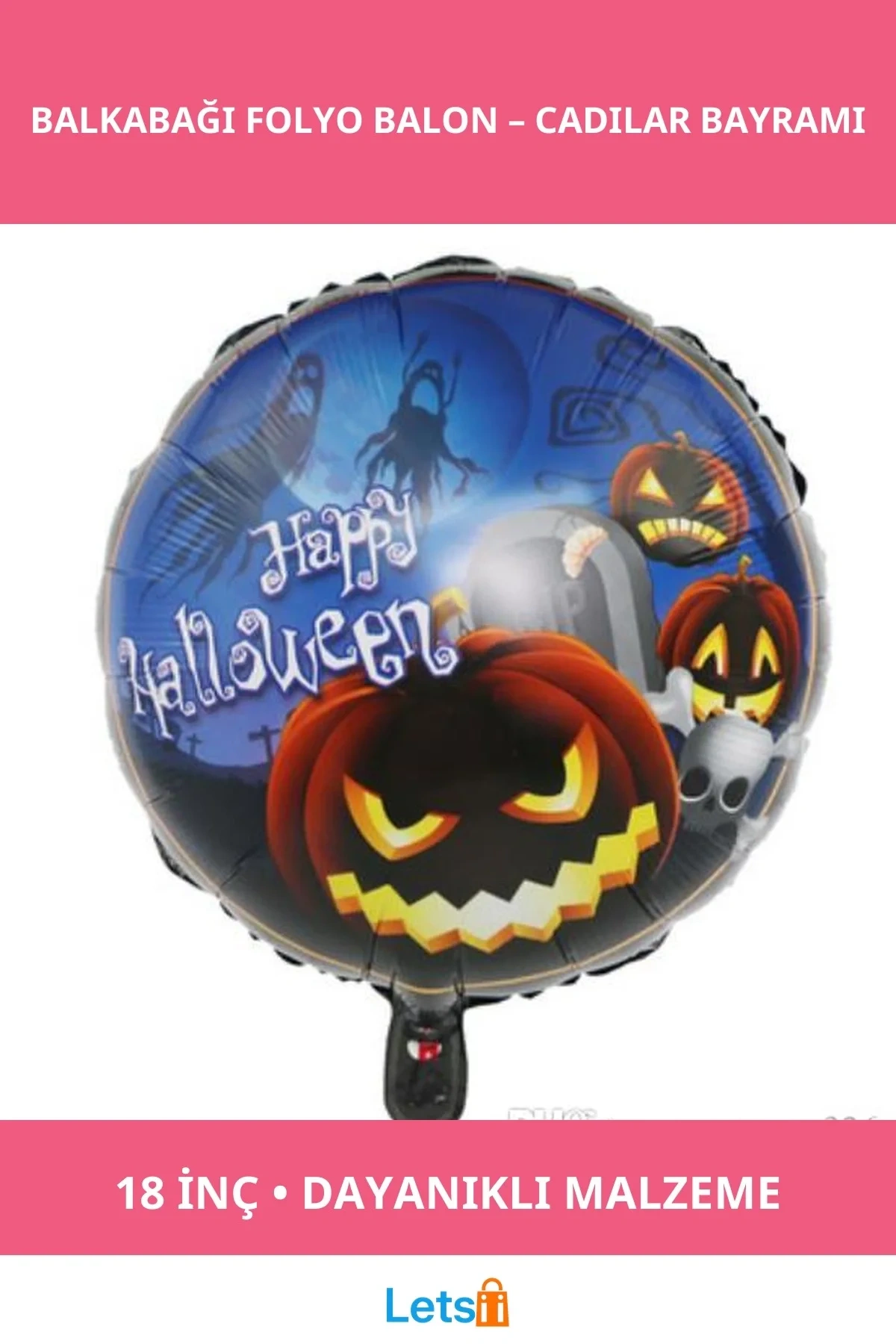 Happy Halloween Balkabağı Folyo Balon 18 İnç Parti Dekorasyonu