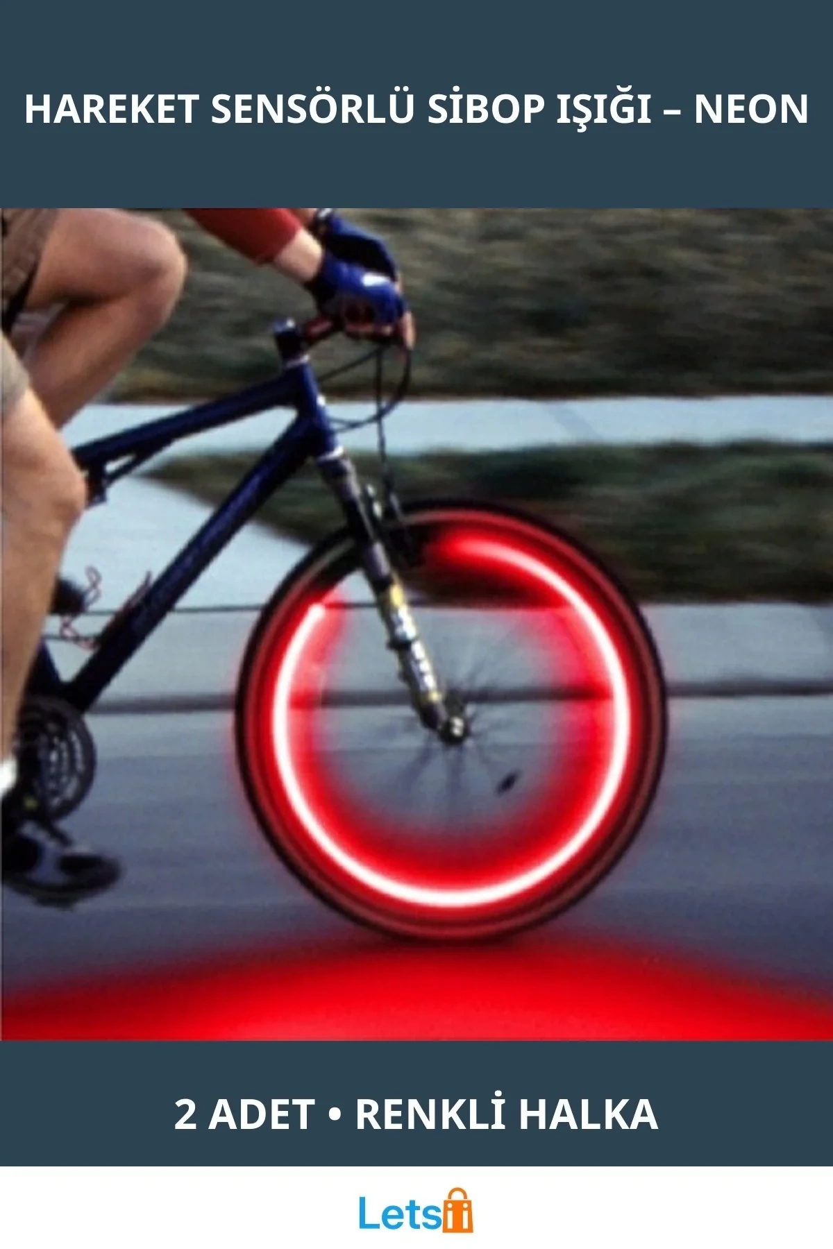 Hareket Sensörlü Renkli Neon Işıklı Sibop Kapağı 2 Adet