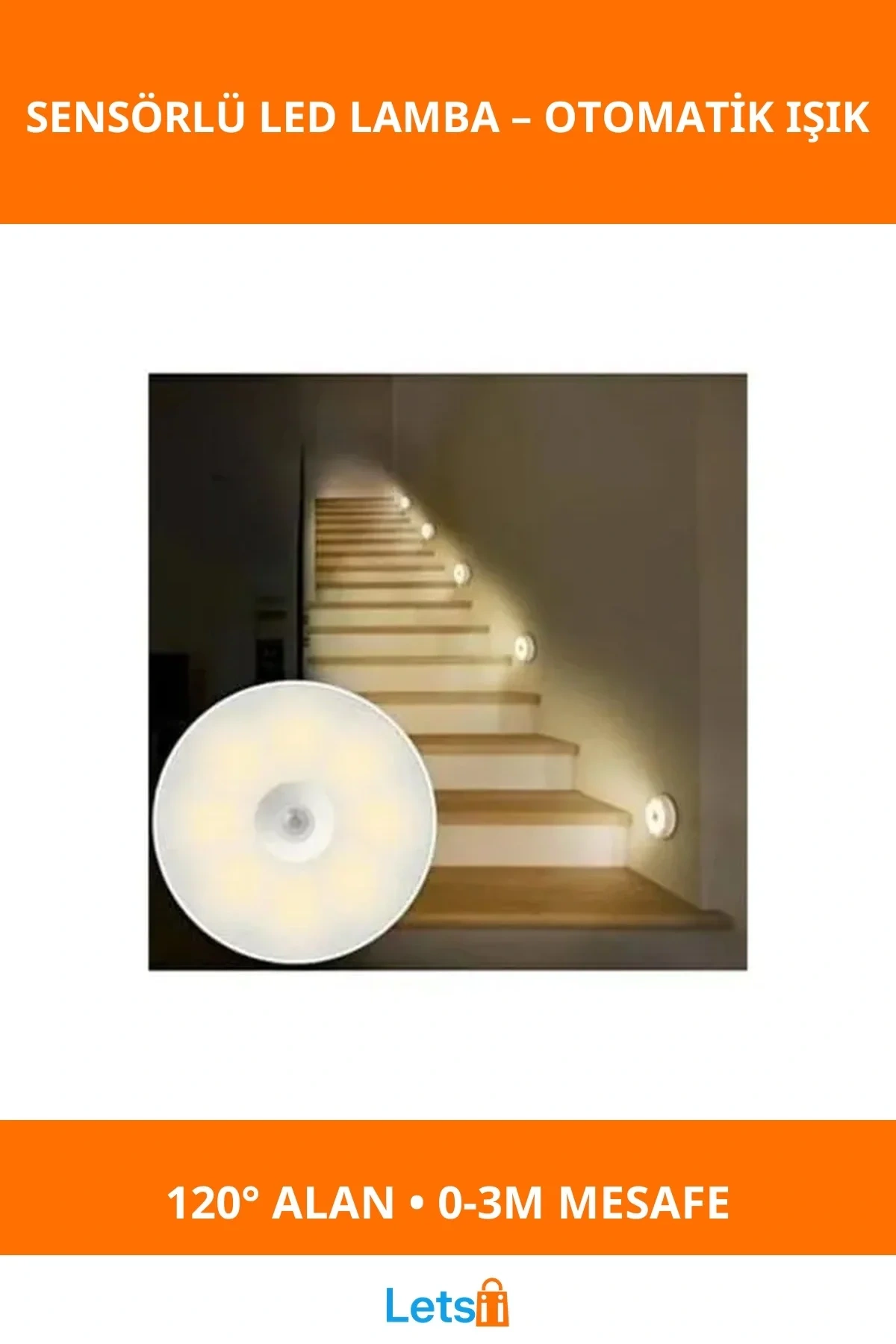 Hareket Sensörlü Şarj Edilebilir LED Lamba 4000K Kırık Beyaz